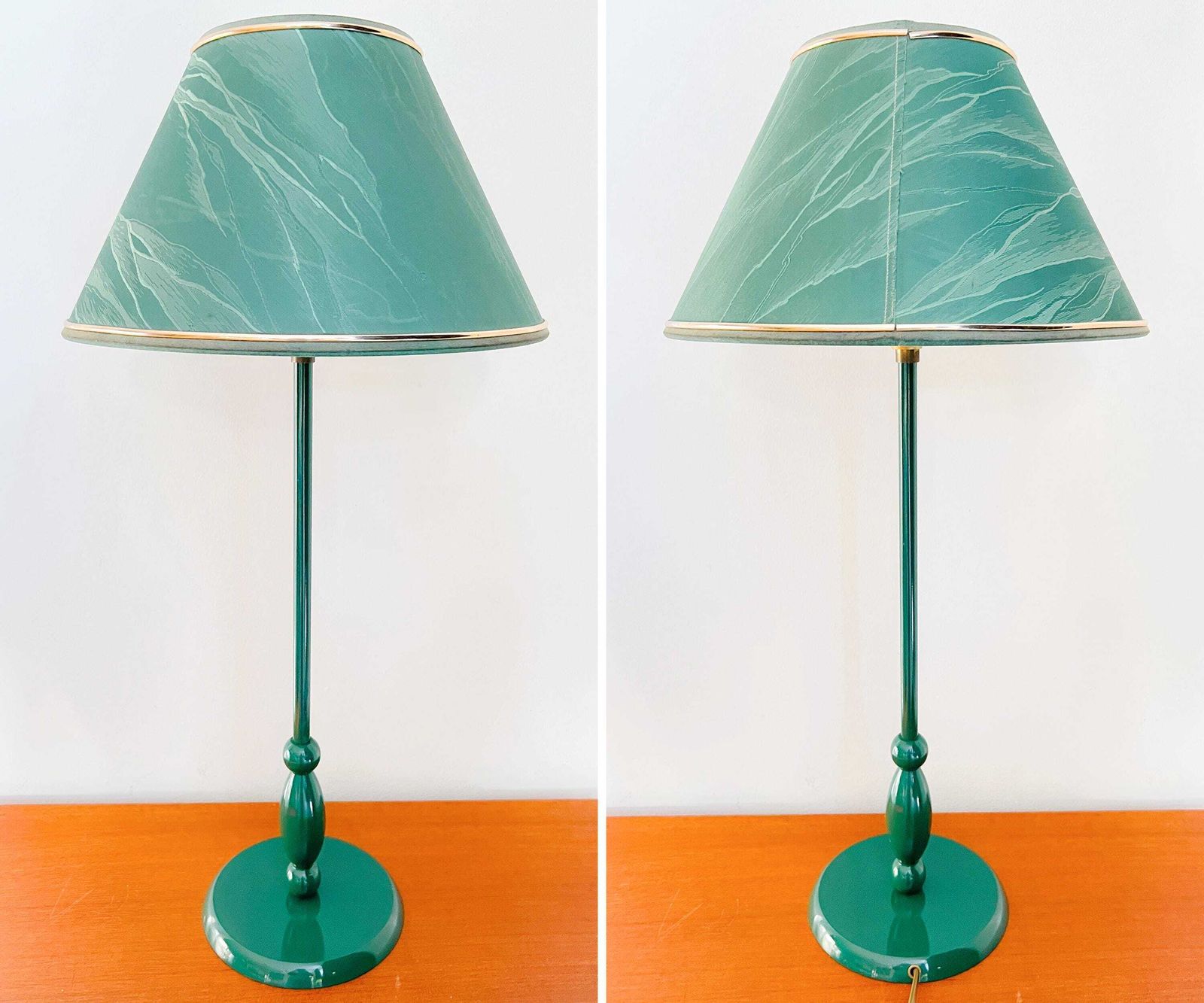 Vintage Tafellamp   Metaal   Groen, Goud   Mid Century photo 122.0