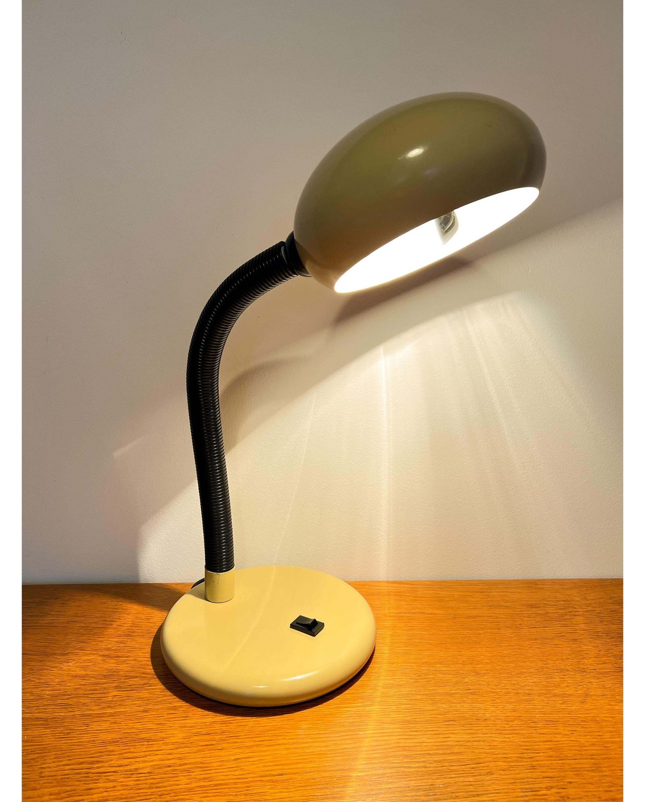 Vintage Schmidt Model 7001 Bureaulamp Met Flexibele Gooseneck   Mushroom   Space Age   Cobra – Mid Century   Eye Ball