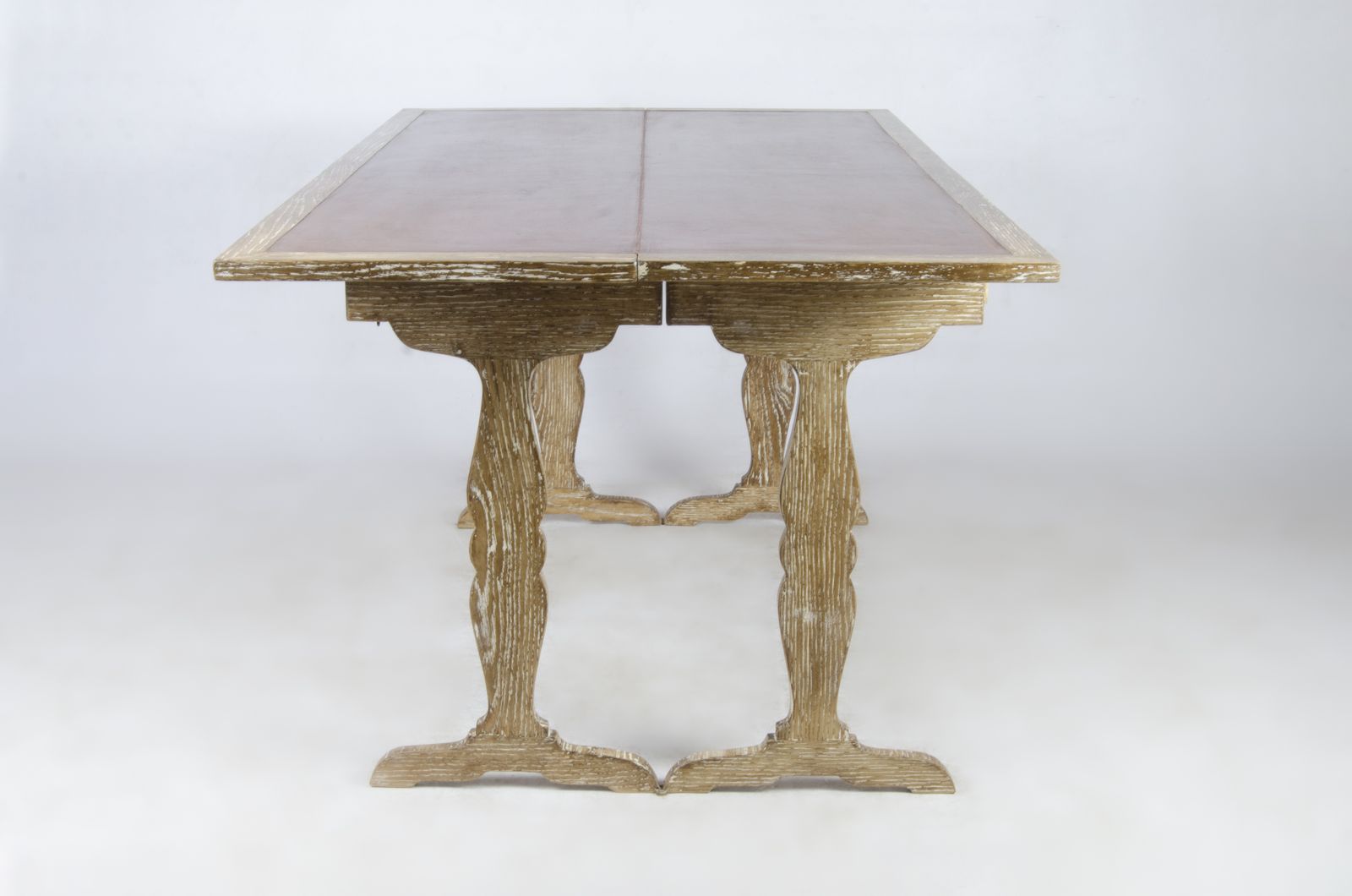 Mid 20th Century Modern Foldable Wood Low Desk With Leather Covered Surface Designed By Jean Michel Frank For Comte S.A., Argentina photo 41600.0