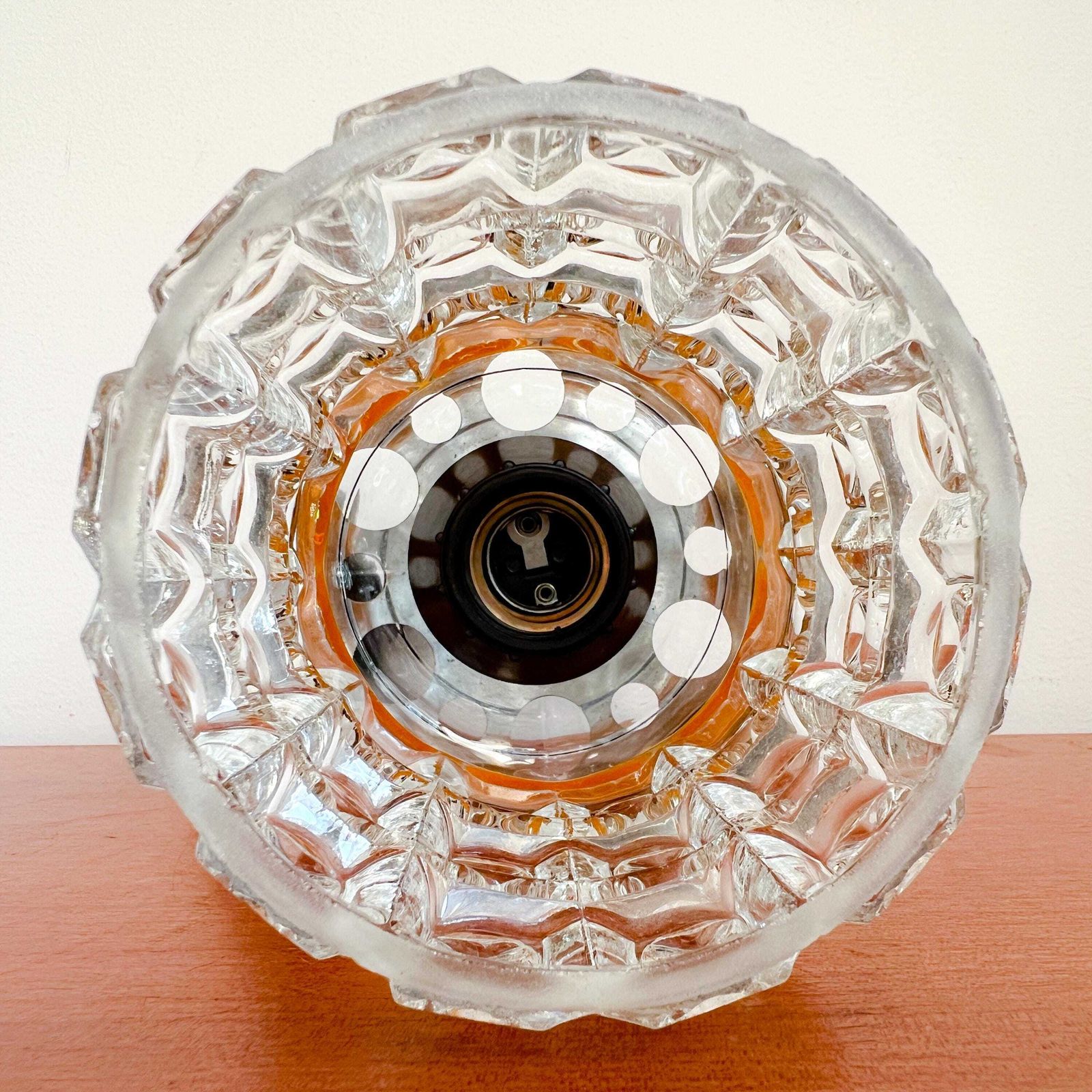 photo furniture Vintage Hanglamp | Geslepen Glas, Chroom | Raak Amsterdam | Jaren 60/70 | Mid Century | Space Age