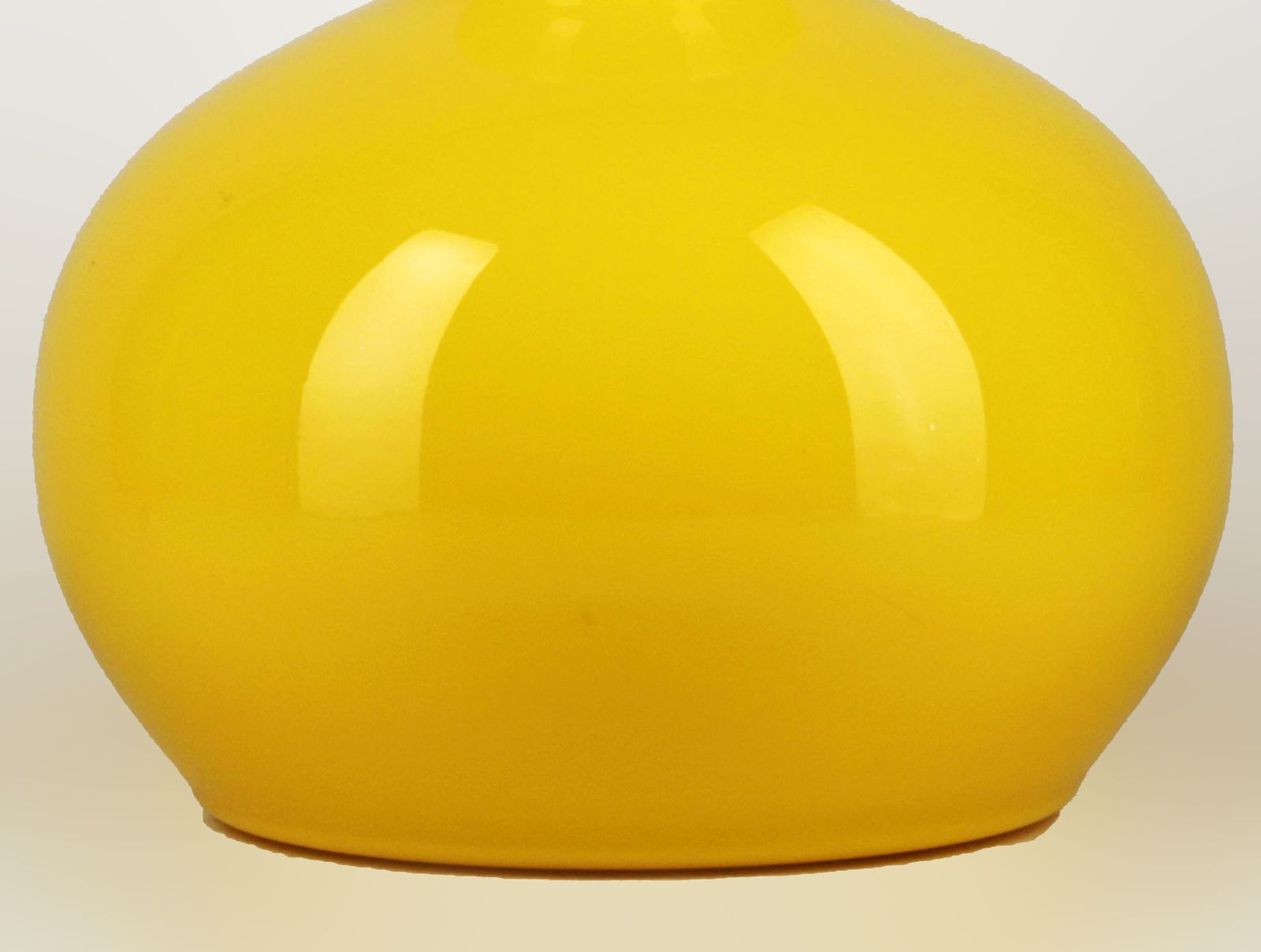 photo furniture Late 20th Century Danish Bulbous Polished Glass Yellow Vase Of Scandinavian Design