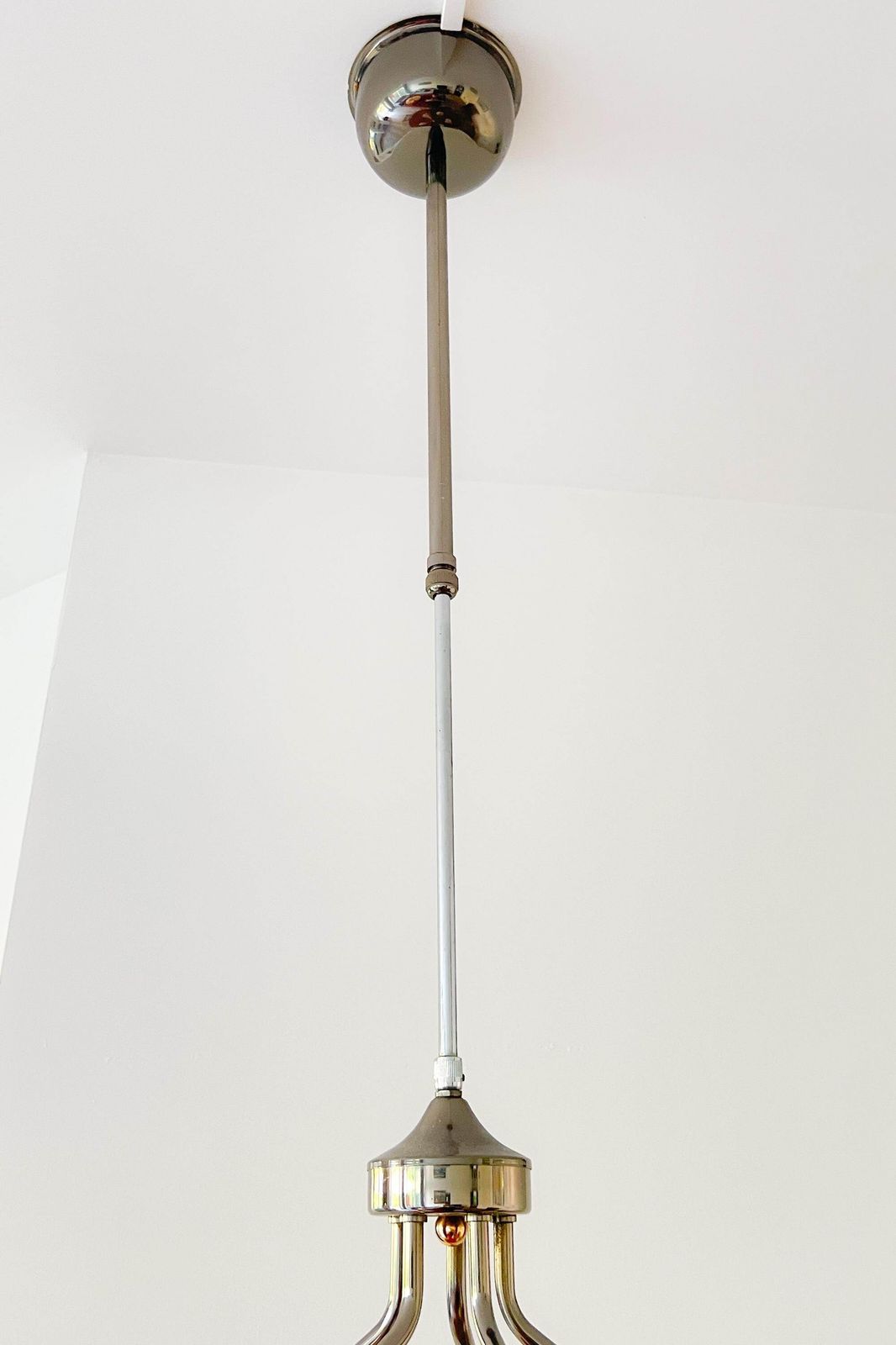 photo for sale Vintage Chandelier / Ceiling Lamp By Massive   Belgian Design   Brass, Bronze, Glass   Mid Century
