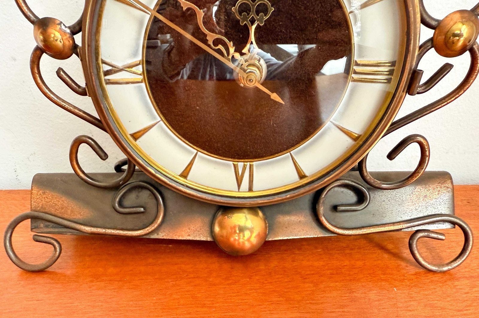 Vintage Jacob Palmtag Electric Table Clock   Brass, Glass   Dutch Design   60/70s   Art Deco   Nufa   Kortana   Mid Century photo vintage