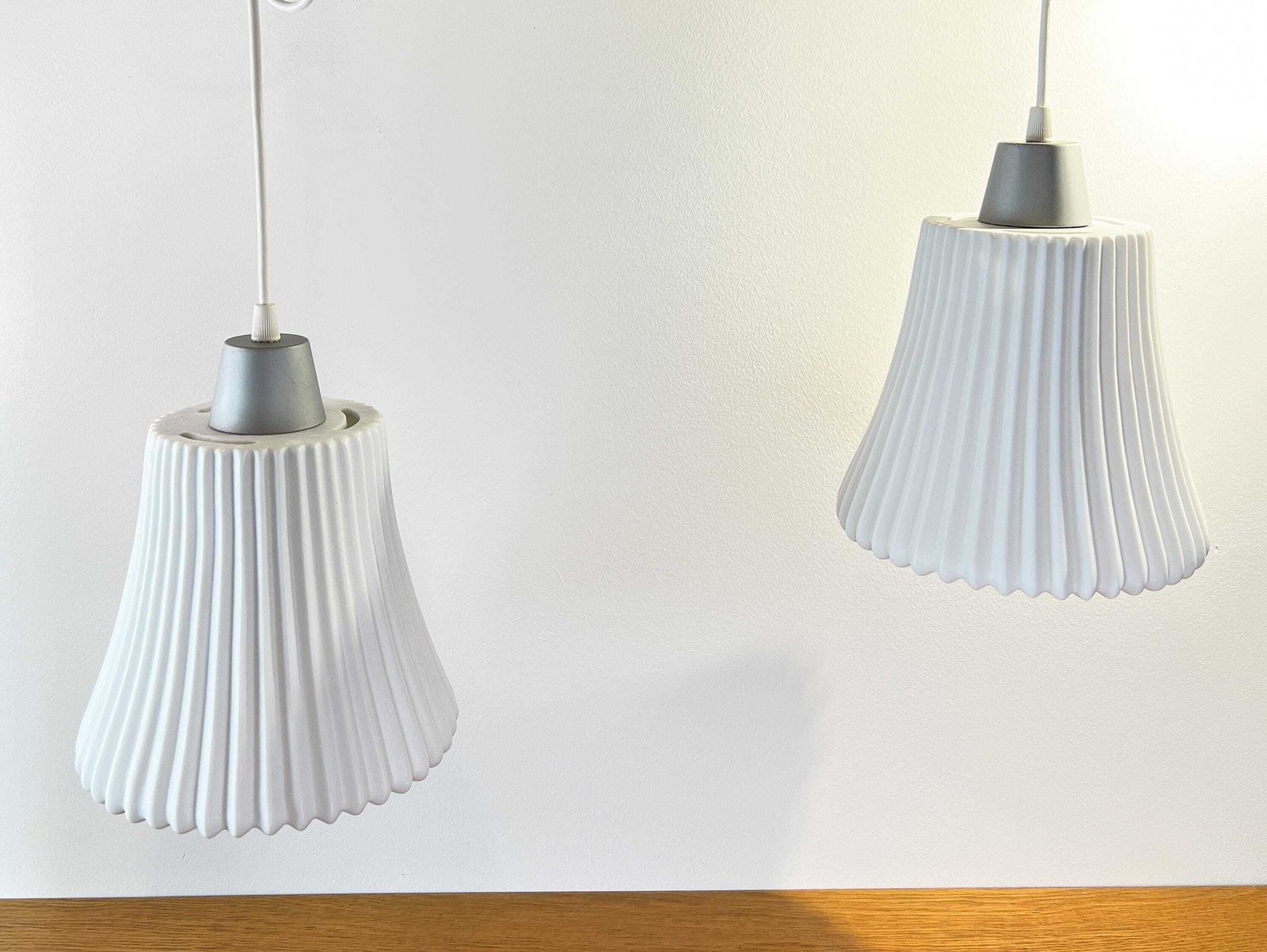 Rare Vintage Ikea 'Bista' Pleated Ceiling Lamp   80/90s   Porcelain   Excellent Condition photo Lighting