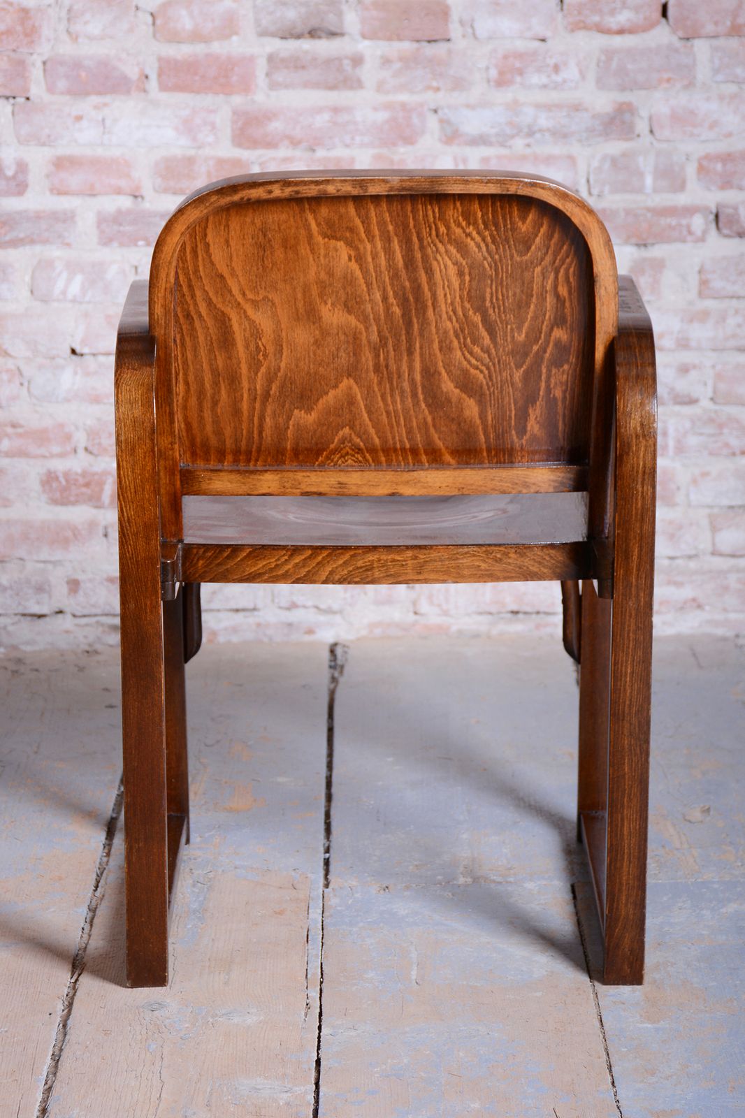 Furniture Restored Art Deco Armchair, By Tatra, Pravenec, Beech, Polished, Czech, 1930s photo