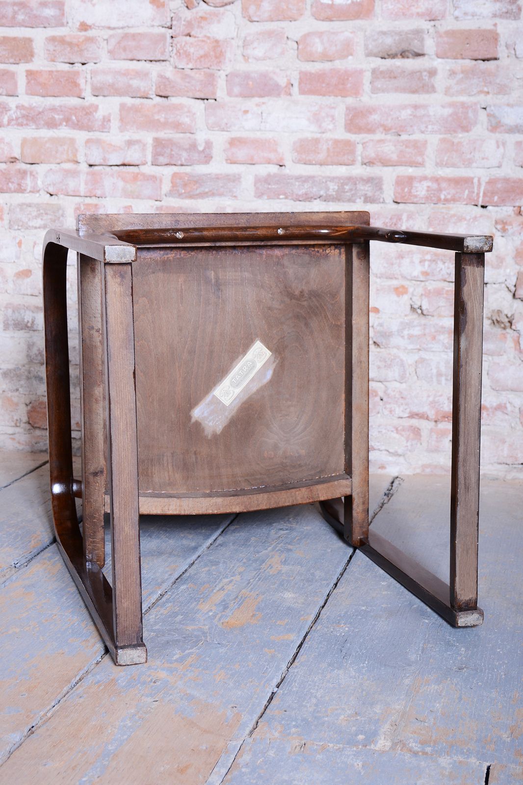 photo vinterior Restored Art Deco Armchair, By Tatra, Pravenec, Beech, Polished, Czech, 1930s