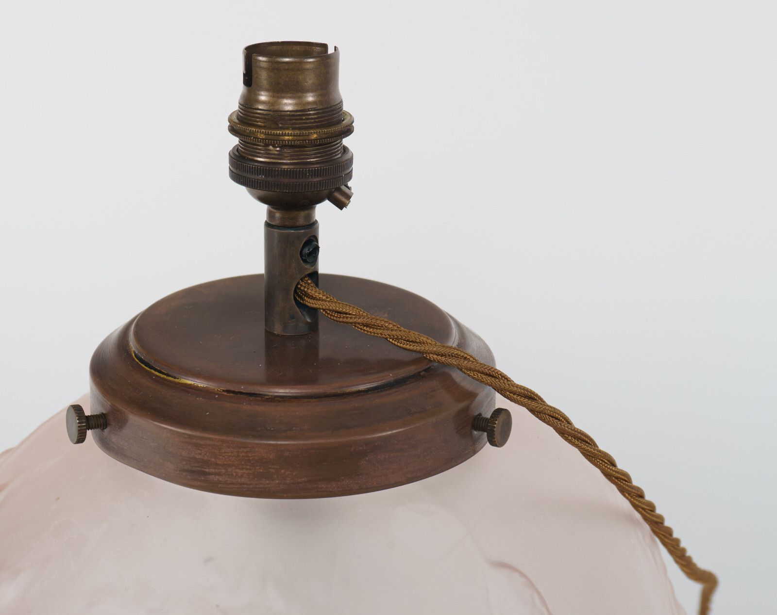 1930s Jobling British Art Deco Pink Matt Glass Table Lamp Wtih Bird & Corn Design photo 350.0