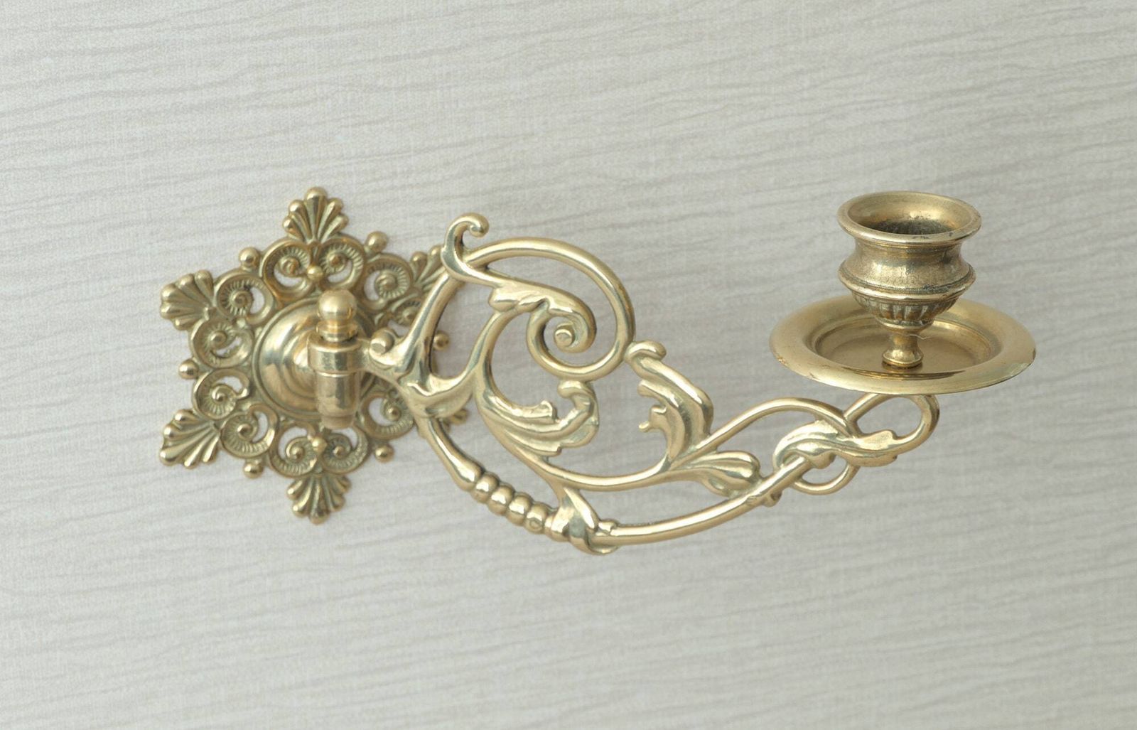 Pair Antique Style Brass Sconce photo 90.0