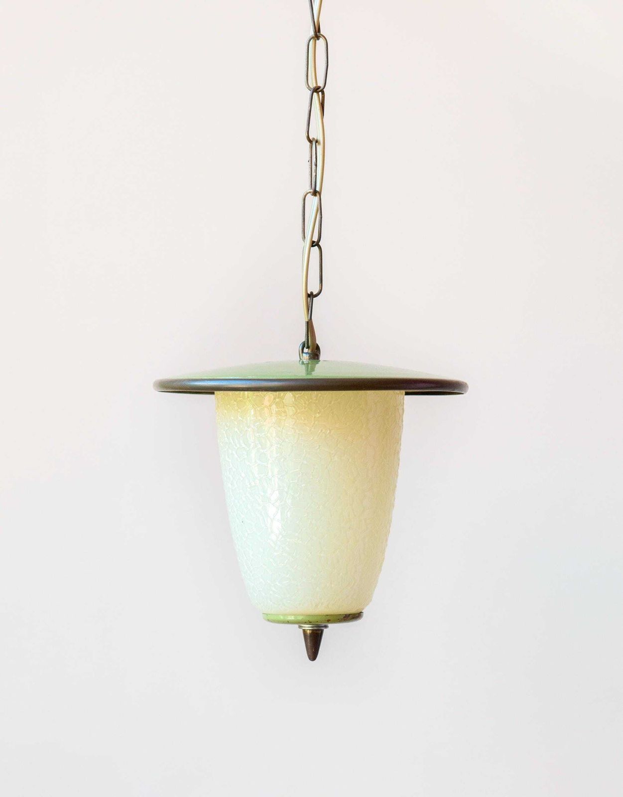 Vintage Green Pendant Light, 1970s Design, Decorative Enamel Lamp, Mid Century Modern, Retro Milk Glass Hanging Light photo Lighting