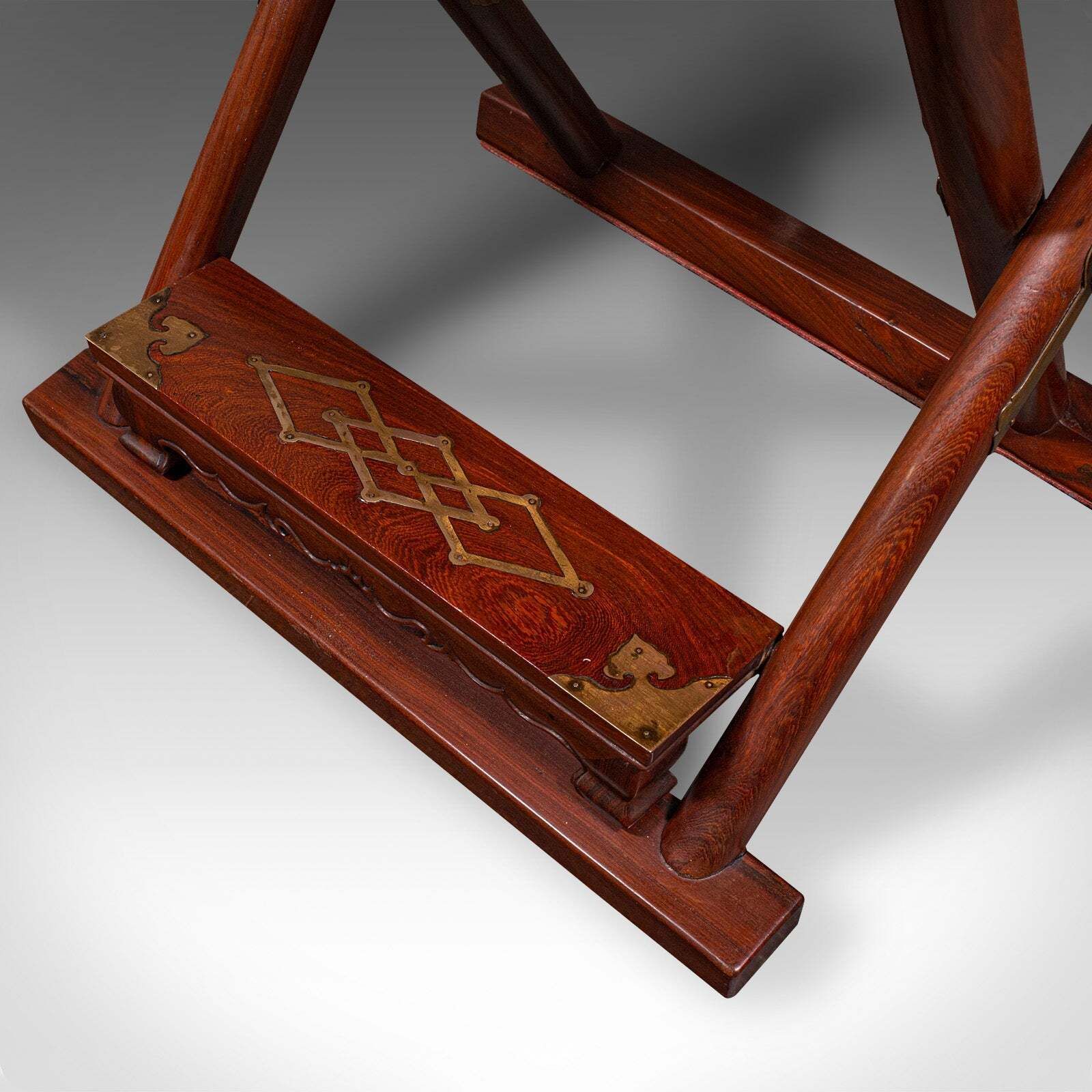 Furniture Vintage Folding Veranda Chair, Oriental, Teak Campaign Seat, Art photo