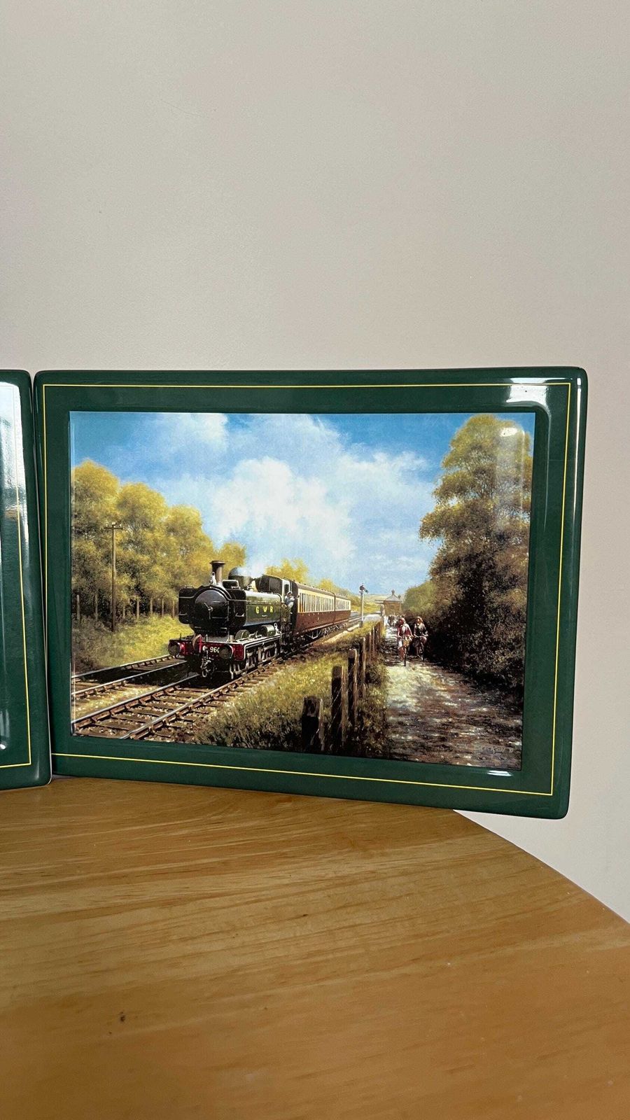 Set Of 3 Limited Edition Ceramic Plates – Great Western Memories Steam Train Series photo Art