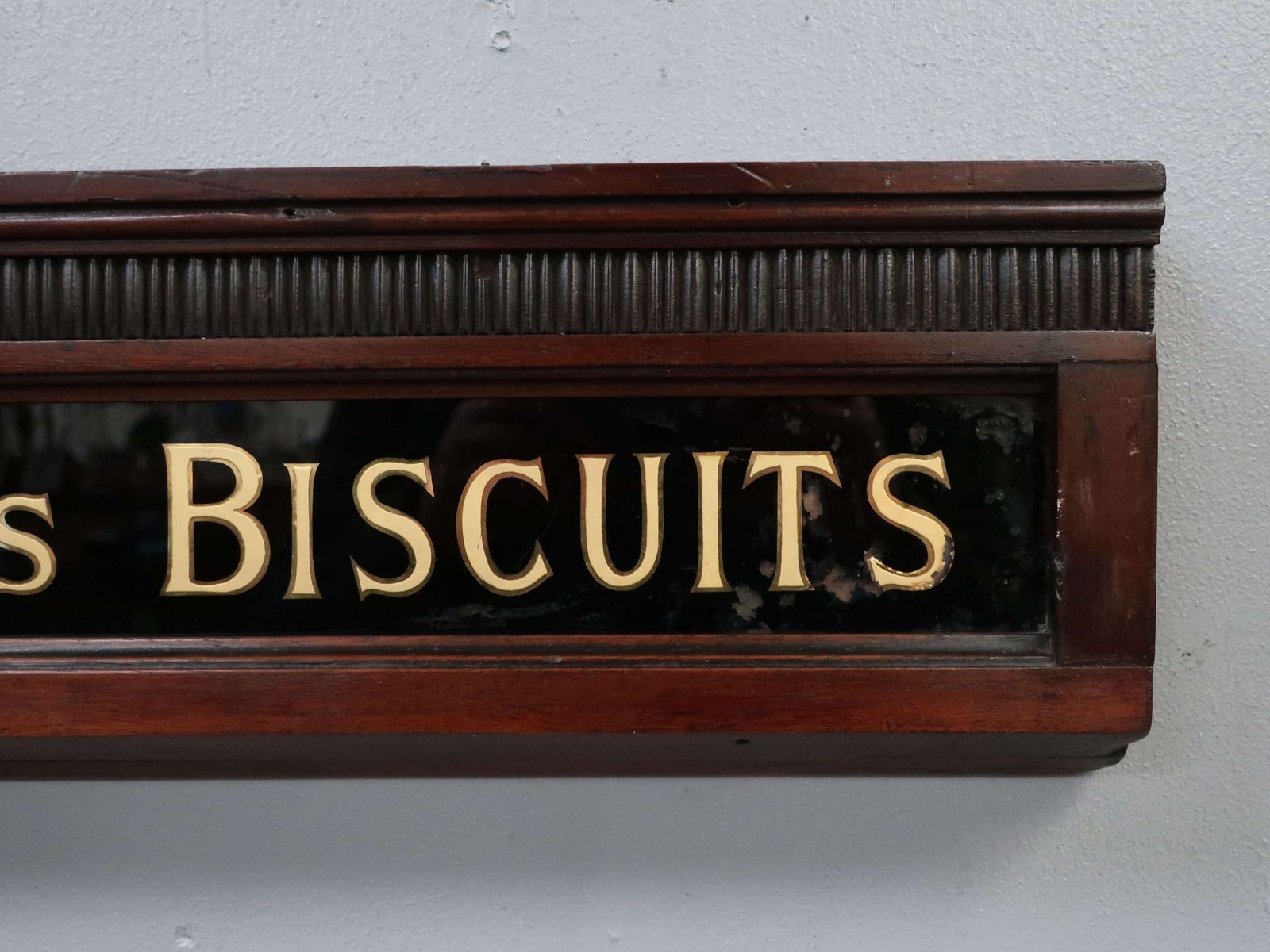 Spillers Nephews Biscuits ~ Gilt Glass Advertising Sign photo for sale