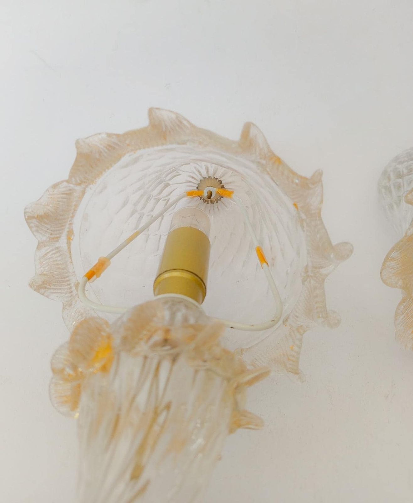 photo furniture Pair Of 1940s Murano Glass Table Lamps Barovier Gold Leaf Mushroom