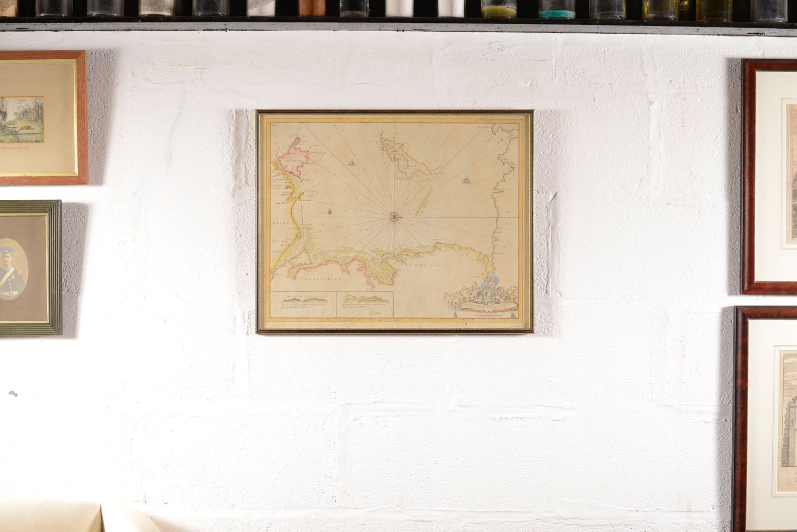 An Antique Sea Chart   Isle Of Man   By Capt. Greenvile Collins   C.1750 photo for sale