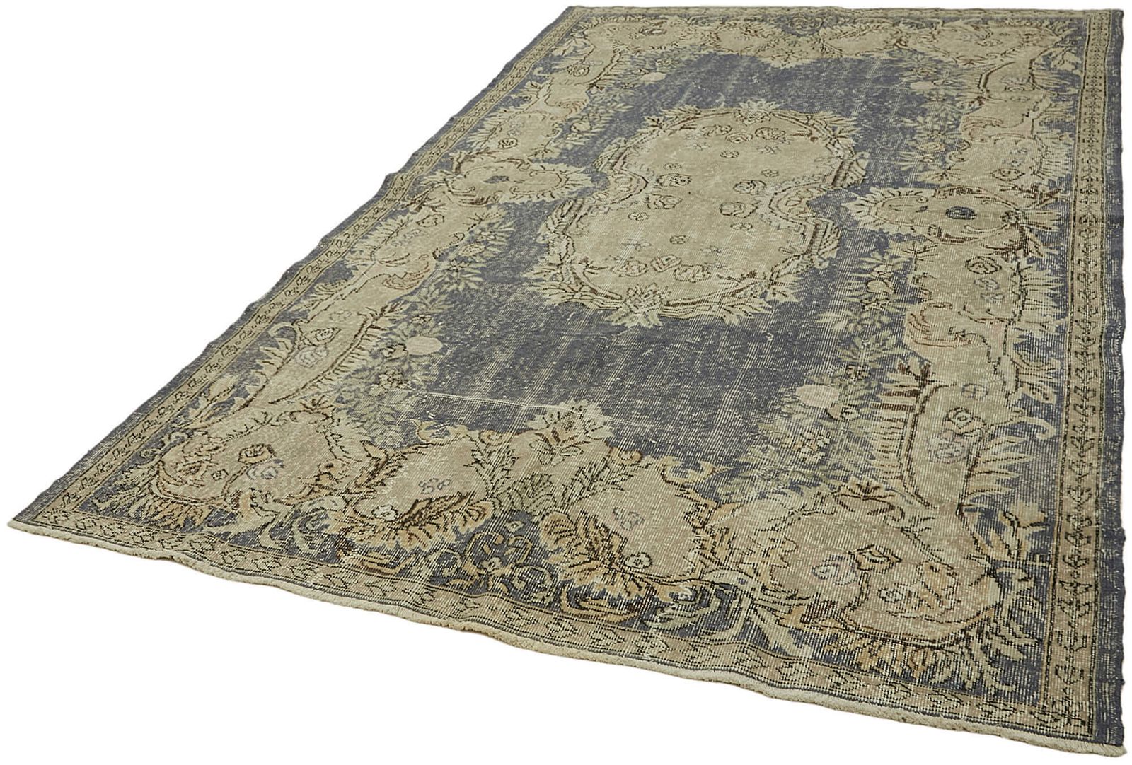 Handmade Beige Turkish Vintage Area Rug 198 Cm X 314 Cm photo for sale
