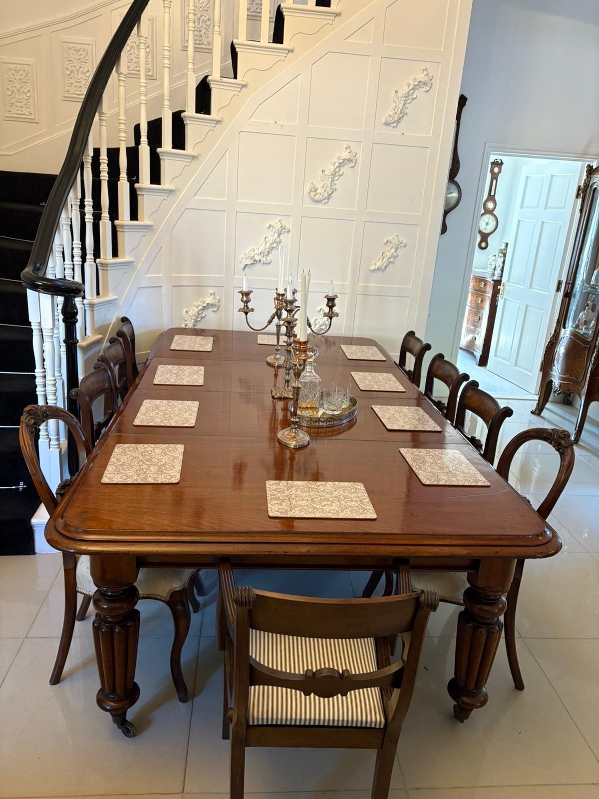 Antique Quality Mahogany 10/12 Seater Extending Dining Table photo 4350.0
