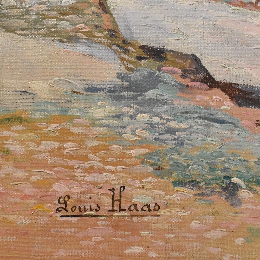 Antique Oil Seascape Painting With Marine, Oil On Canvas, 20th Century. photo buy