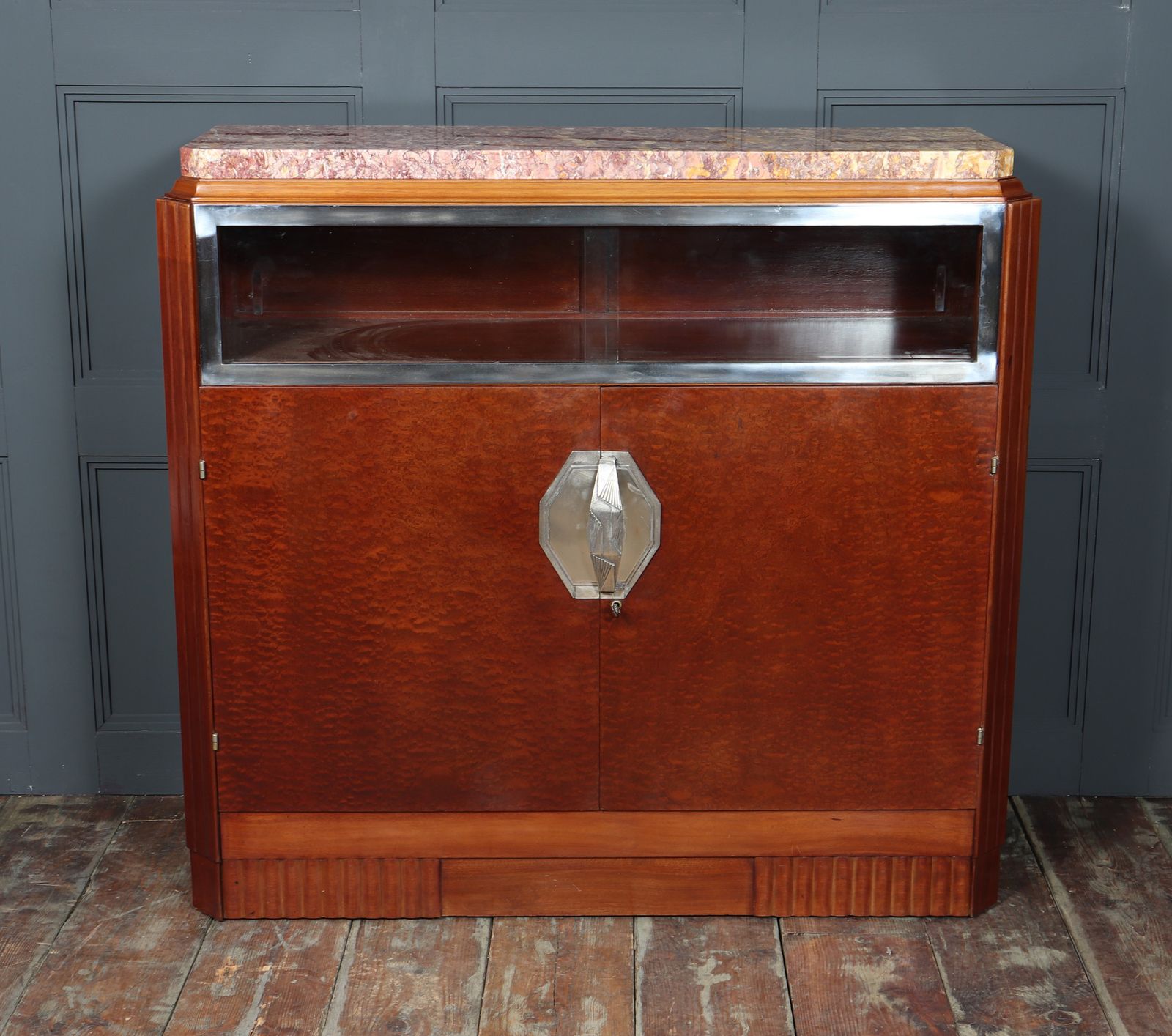 photo vinterior French Art Deco Cabinet In Pomelle Sapele