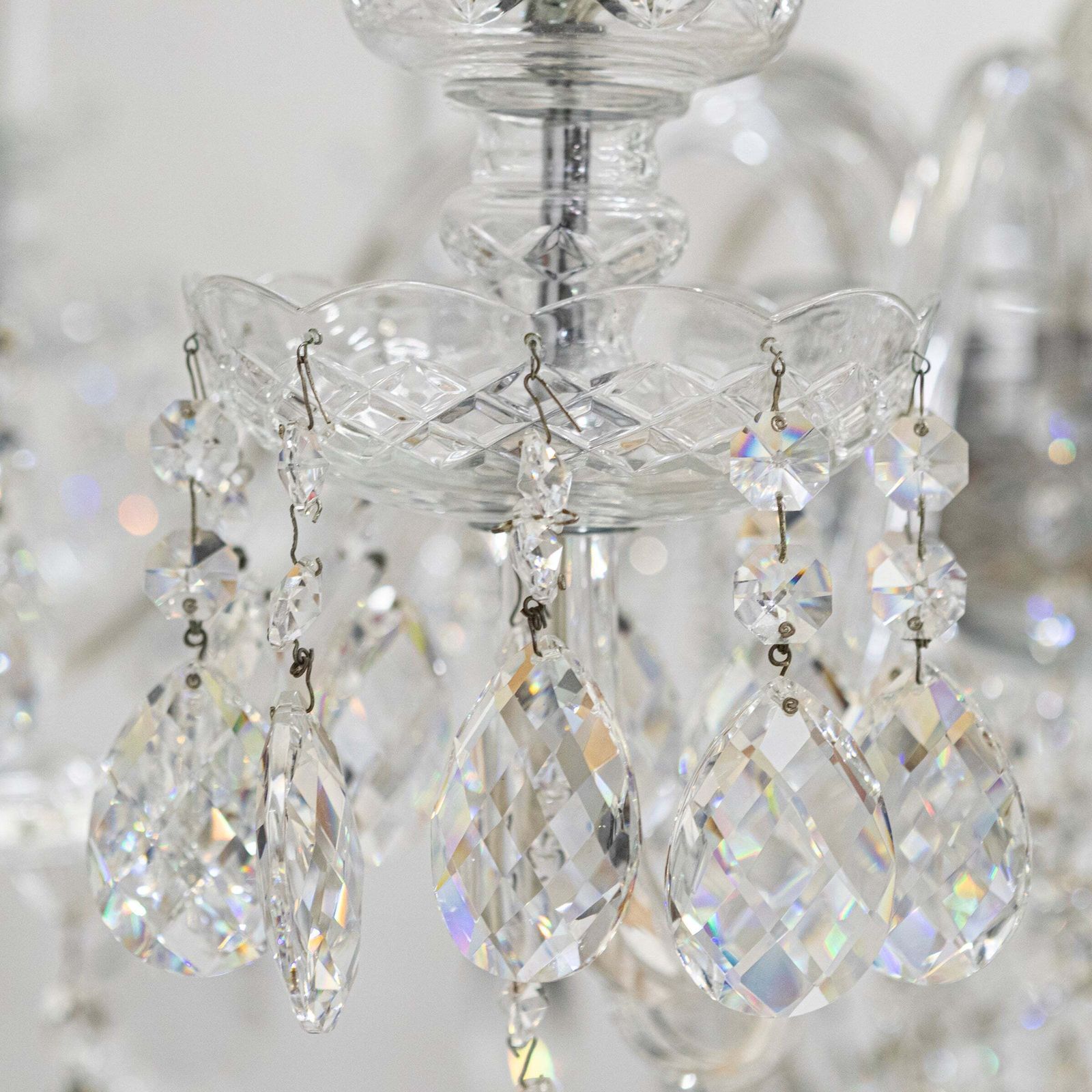 Spectacular Extra Large Lead Crystal Chandelier 5'7'' Tall photo vinterior