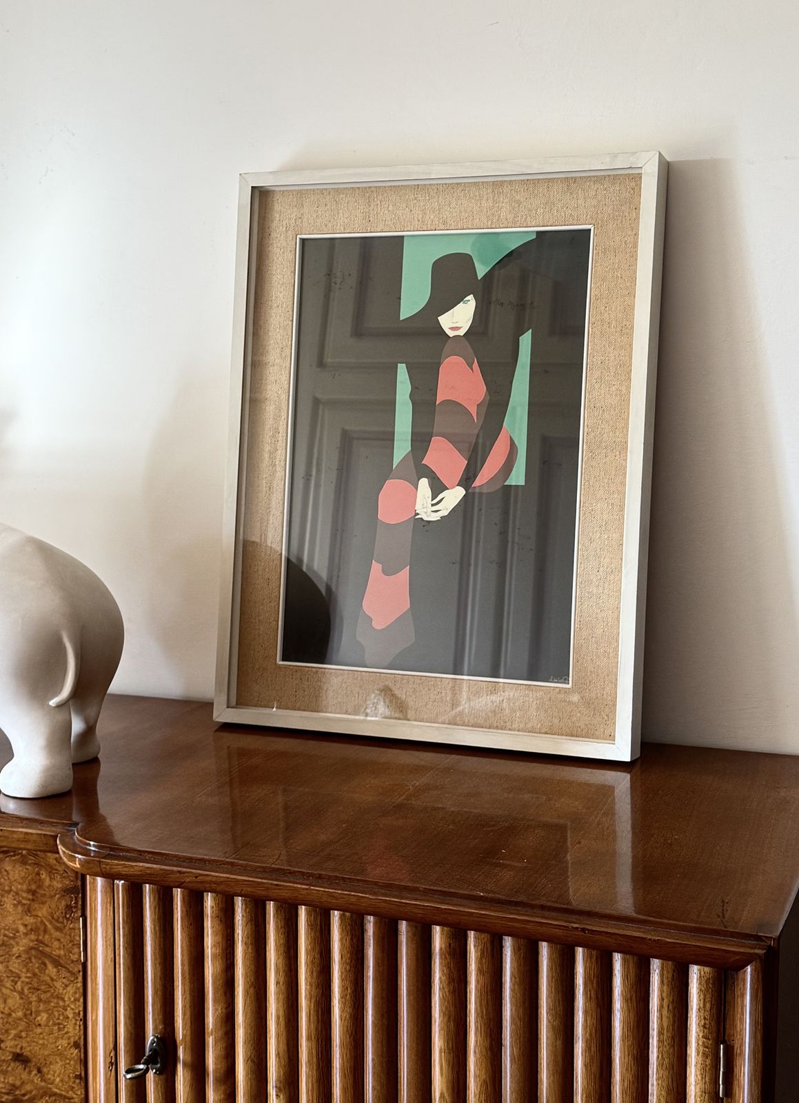 Amleto Dalla Costa, Original Serigraph Framed, Milan Italy 1980s photo vinterior