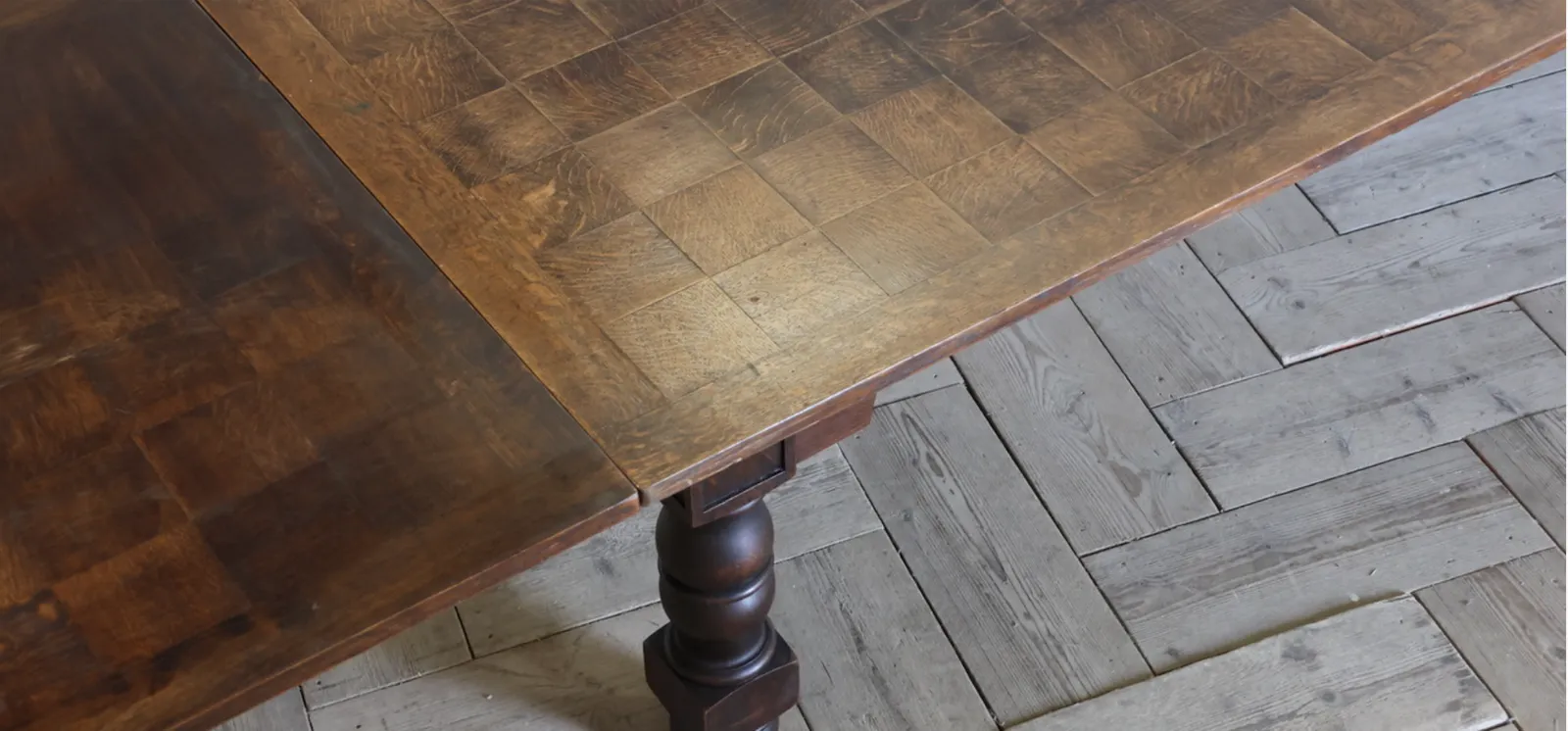Extremely Large Early 20th Century French Parquetry Double Extending Dining Table photo Furniture