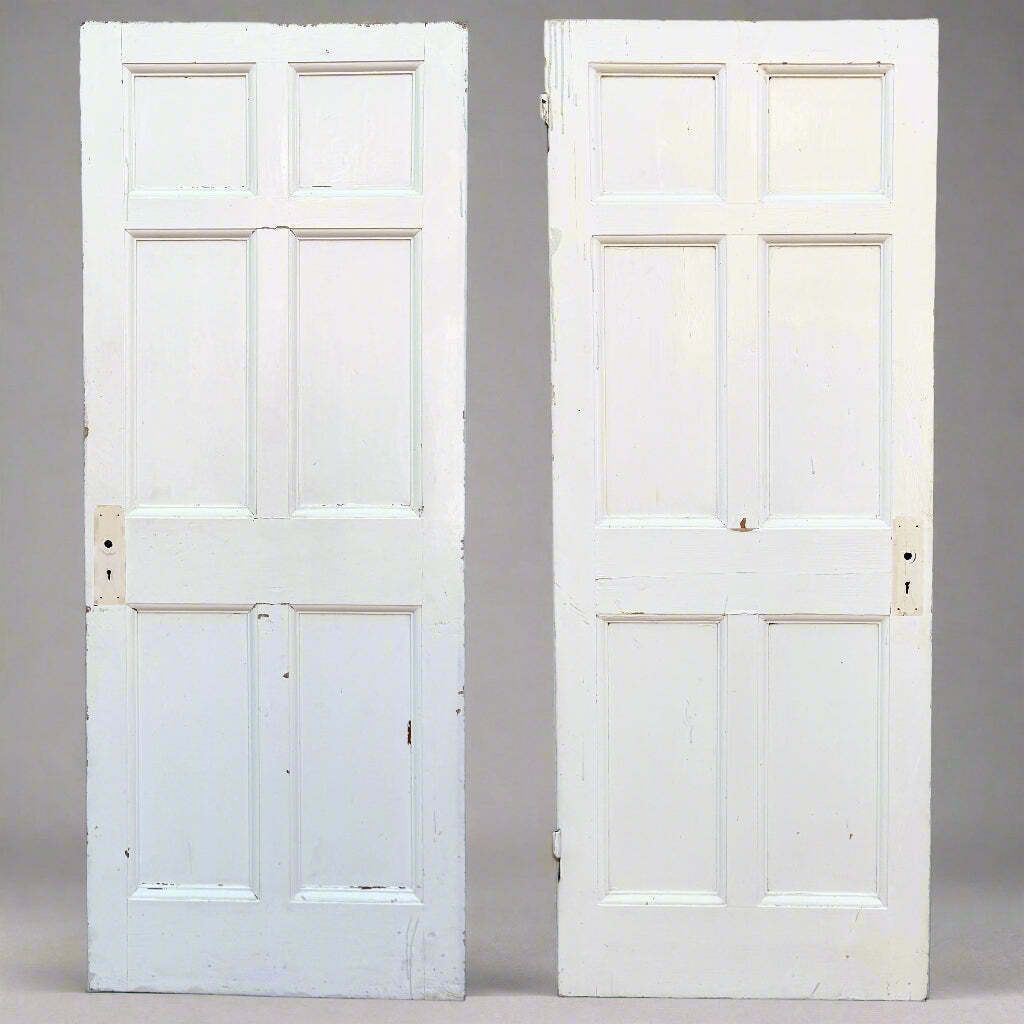 Antique Georgian 6 Panel Door   195.5cm X 76cm