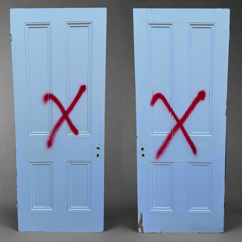 Antique Victorian 4 Panel Door   201cm X 81cm