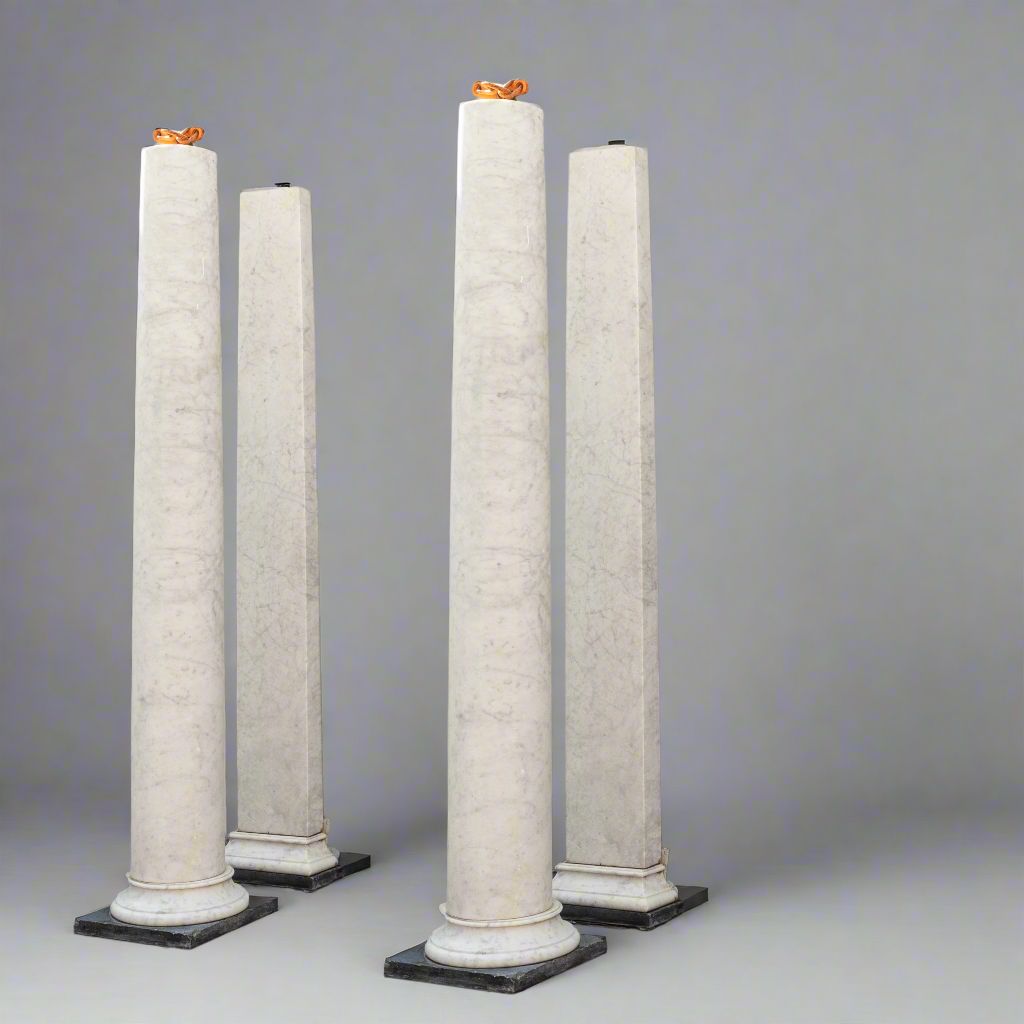 Reclaimed Carrara Marble Columns | Portico photo for sale