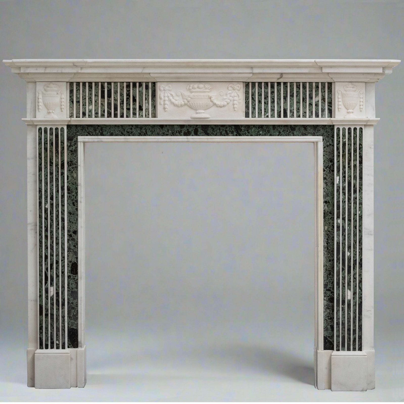 Reclaimed Georgian Style Statuary & Verde Marble Surround (Pair Available)
