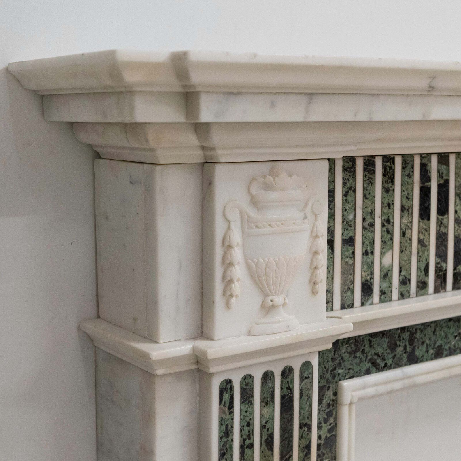 photo furniture Reclaimed Georgian Style Statuary & Verde Marble Surround (Pair Available)
