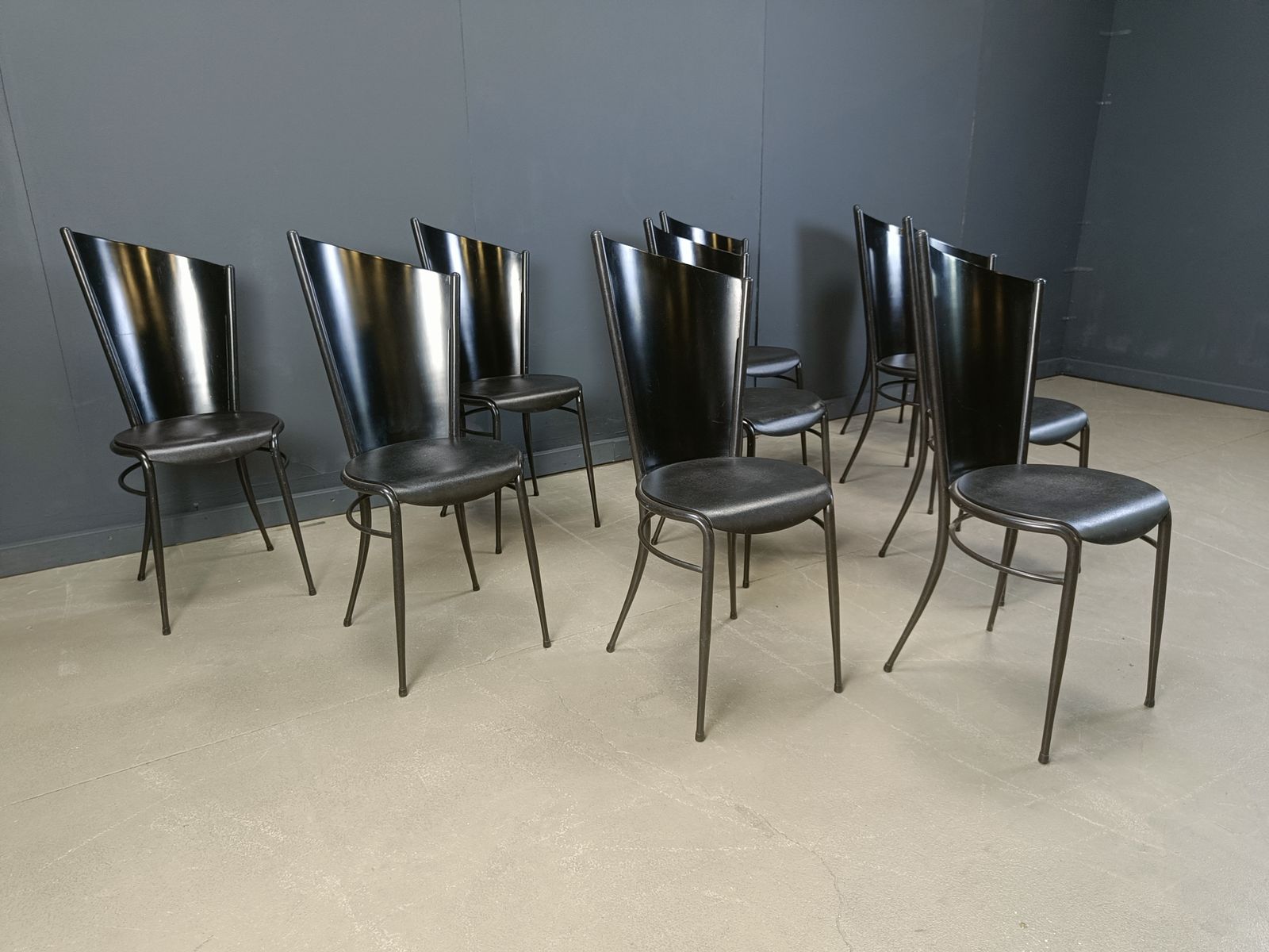 Furniture Post Modern Wooden Dining Chairs, 1980s   Set Of 10 photo