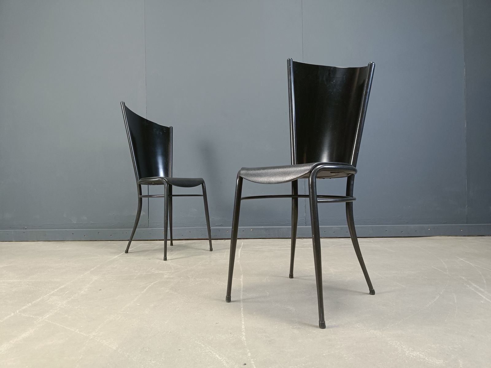 1250.0 Post Modern Wooden Dining Chairs, 1980s   Set Of 10 photo