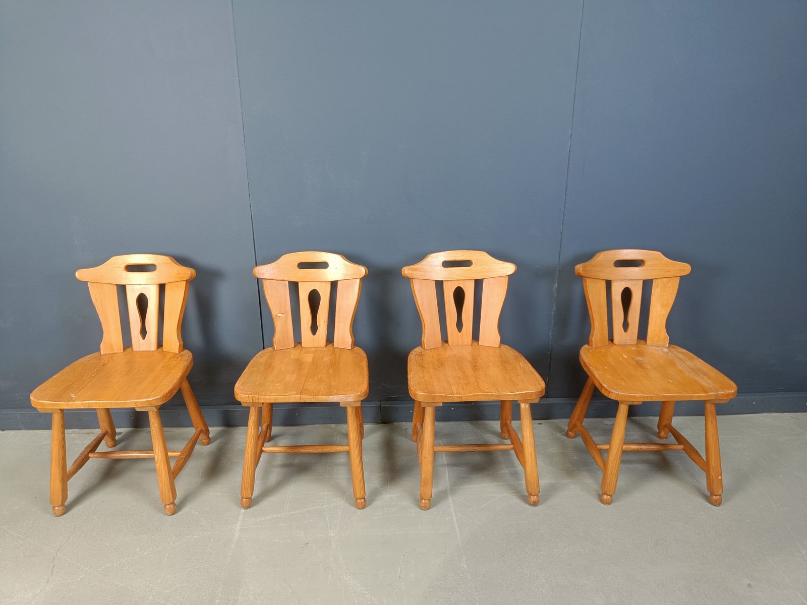photo for sale Mid Century Brutalist Dining Chairs, 1960s Set Of 4