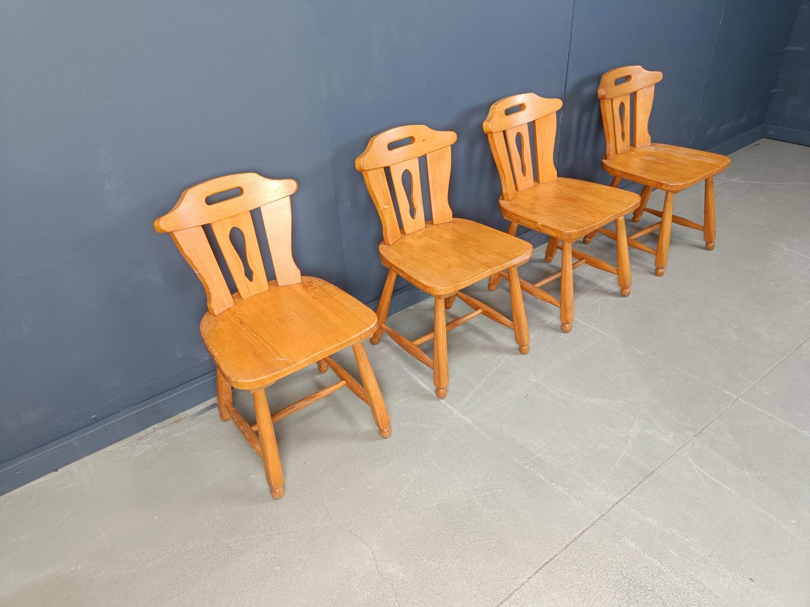 Furniture Mid Century Brutalist Dining Chairs, 1960s Set Of 4 photo