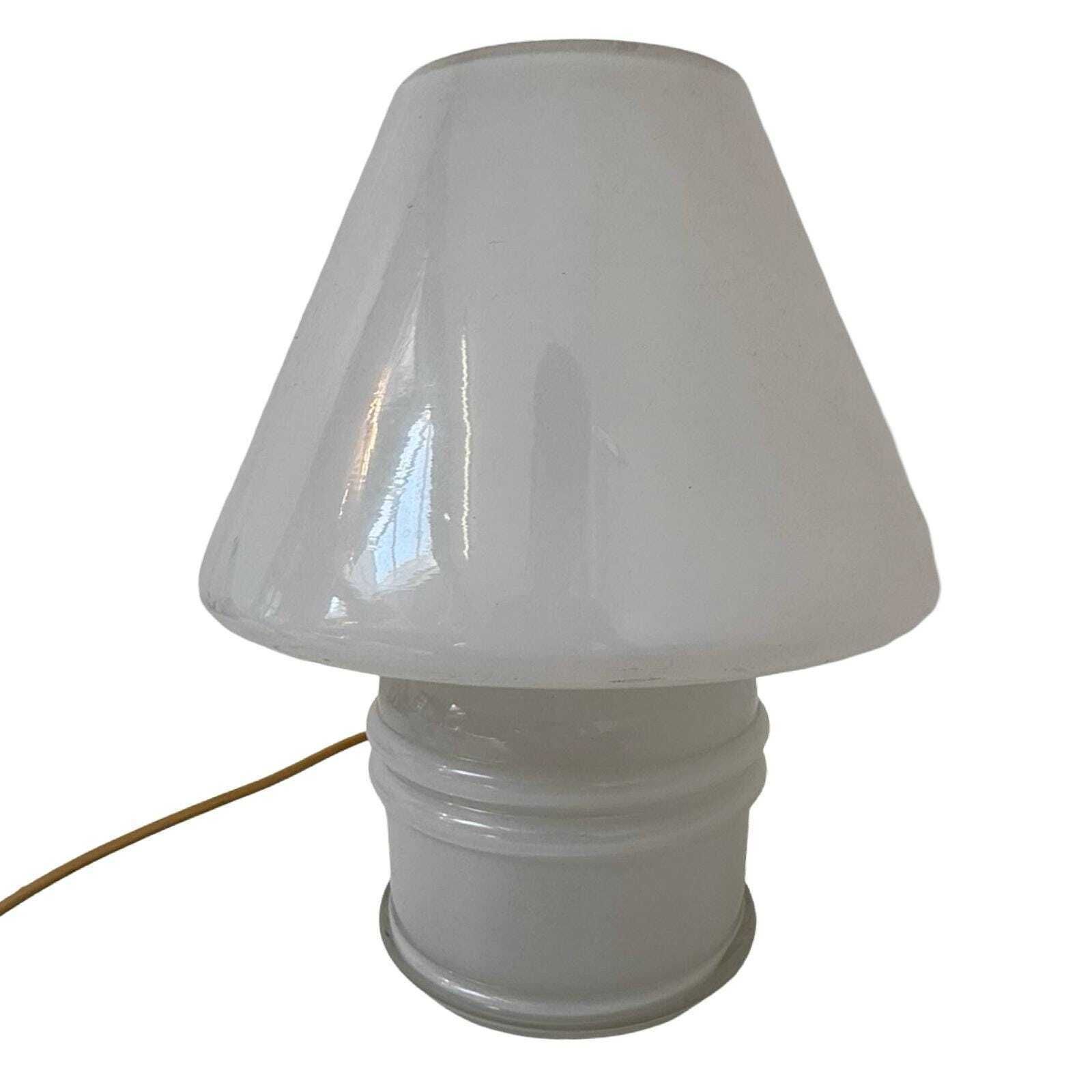 Massive, Belgium   Glass Mushroom Lamp Xl   1980's   White, Frosted Glass photo furniture