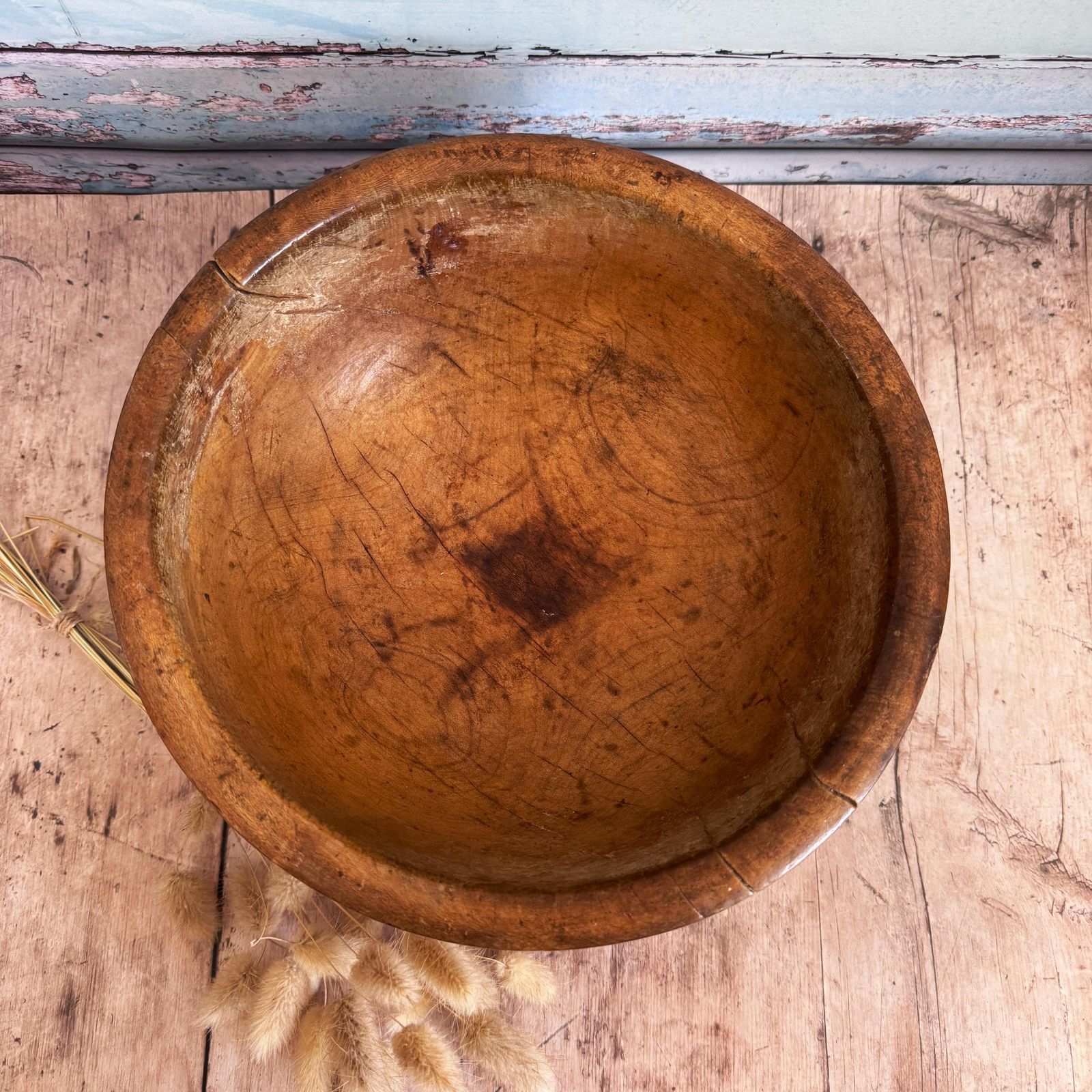 French Antique Wooden Bowl photo Home Decor
