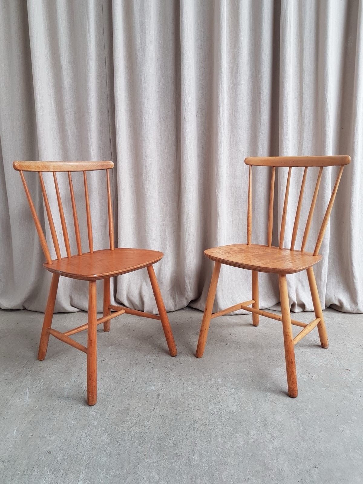 Vtg Late Mid Century Set 2 Farstrup Dining Chairs Scandi Danish Retro R842 photo furniture