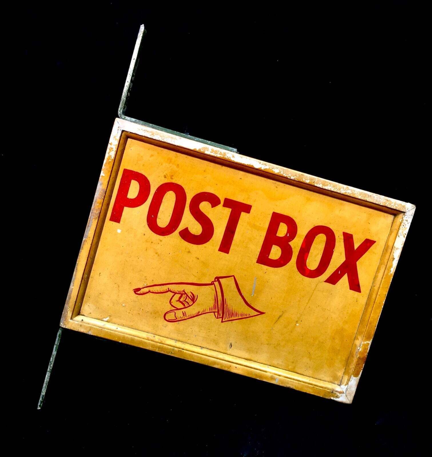 Antique Advertising   Early 20th Century Post Box Wooden Wall Mounted Sign C1930 photo furniture
