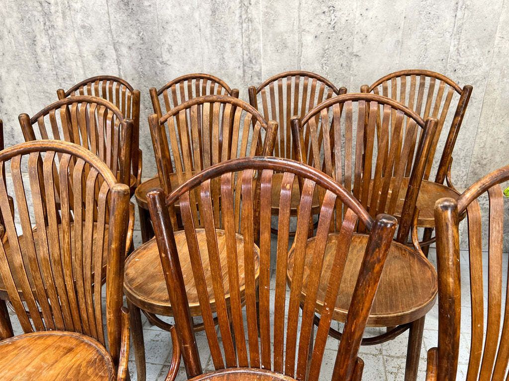 Set Of Twelve Corbeille Style Bentwood Bistro Chairs photo Furniture