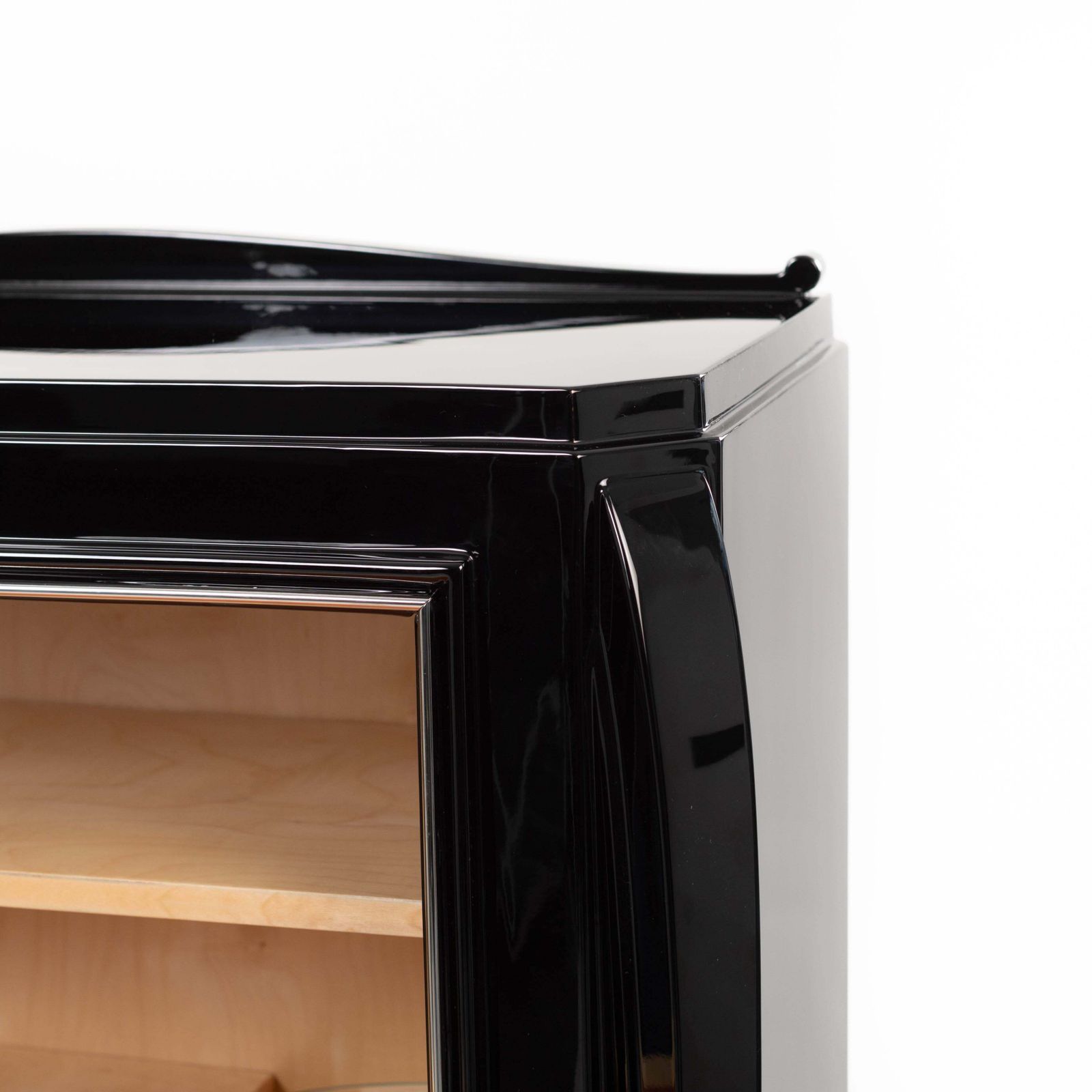 photo furniture French Art Déco Secretaire Black High Gloss Lacquer Nickel Plated Fittings 1925