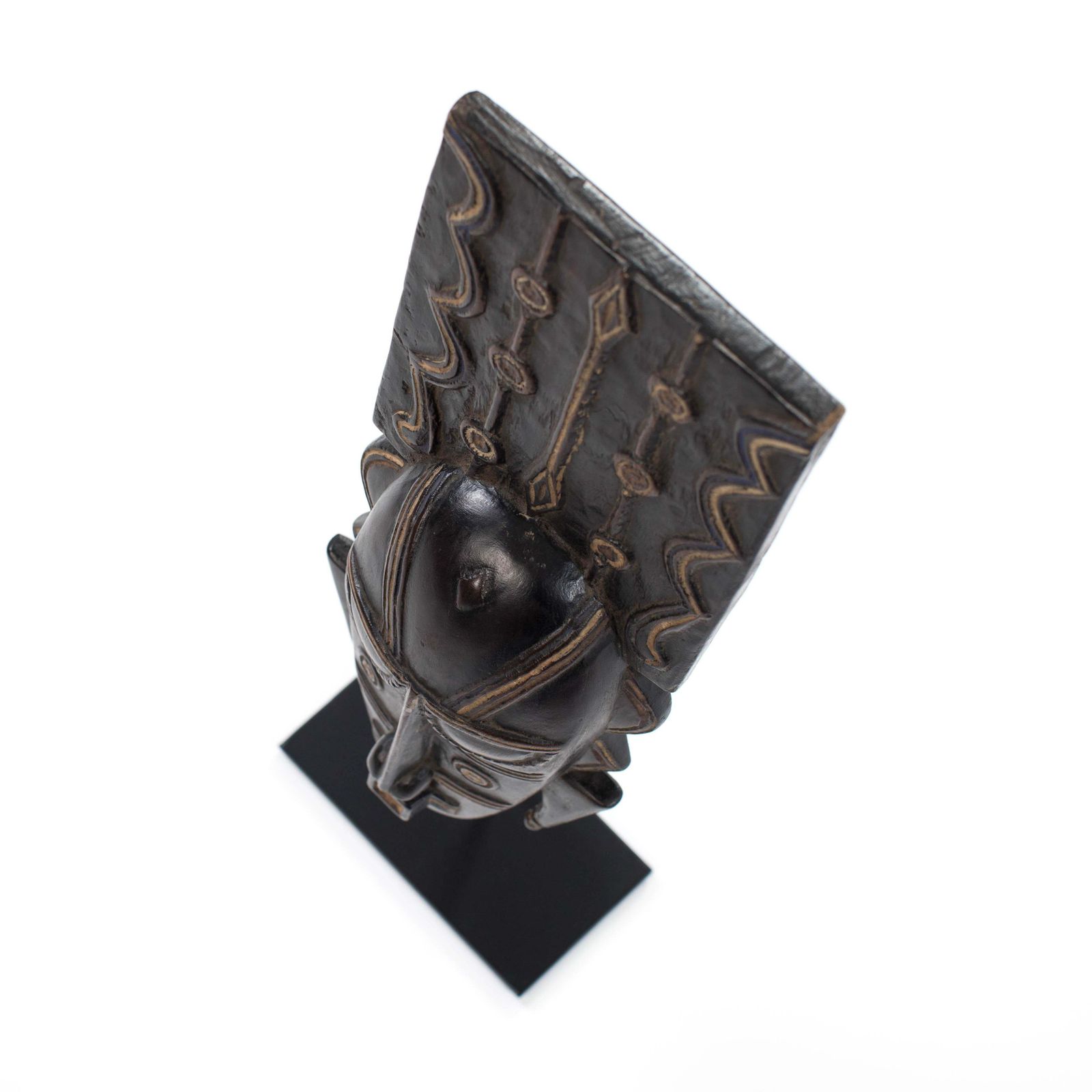 Home Decor Africain Wooden Ligbi Mask Protruding Plate On The Head, Ivory Coast 1980s photo
