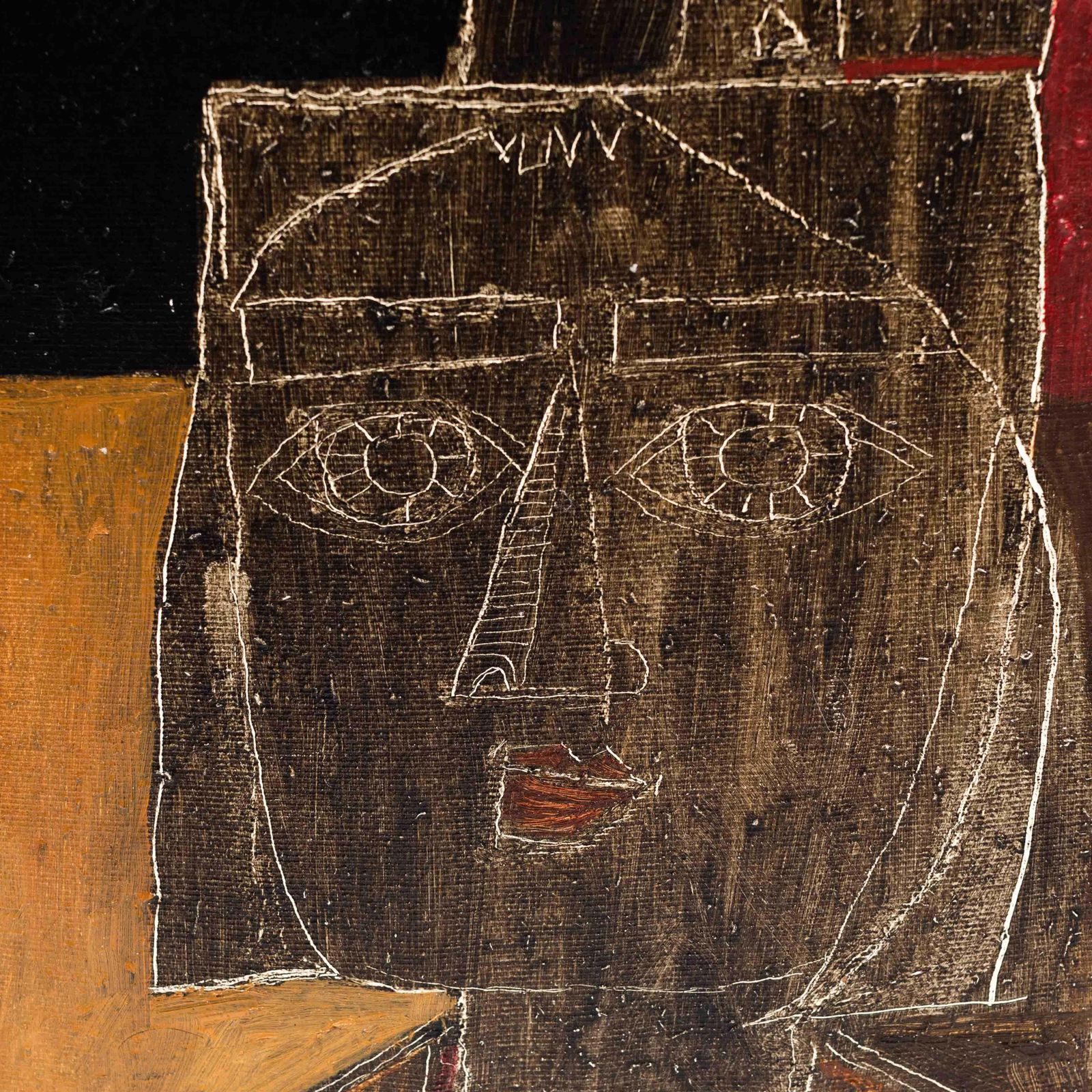 Modern Cubistic Painting In Acrylics On Canvas By Fritzie Abadi, New York 2001 photo for sale