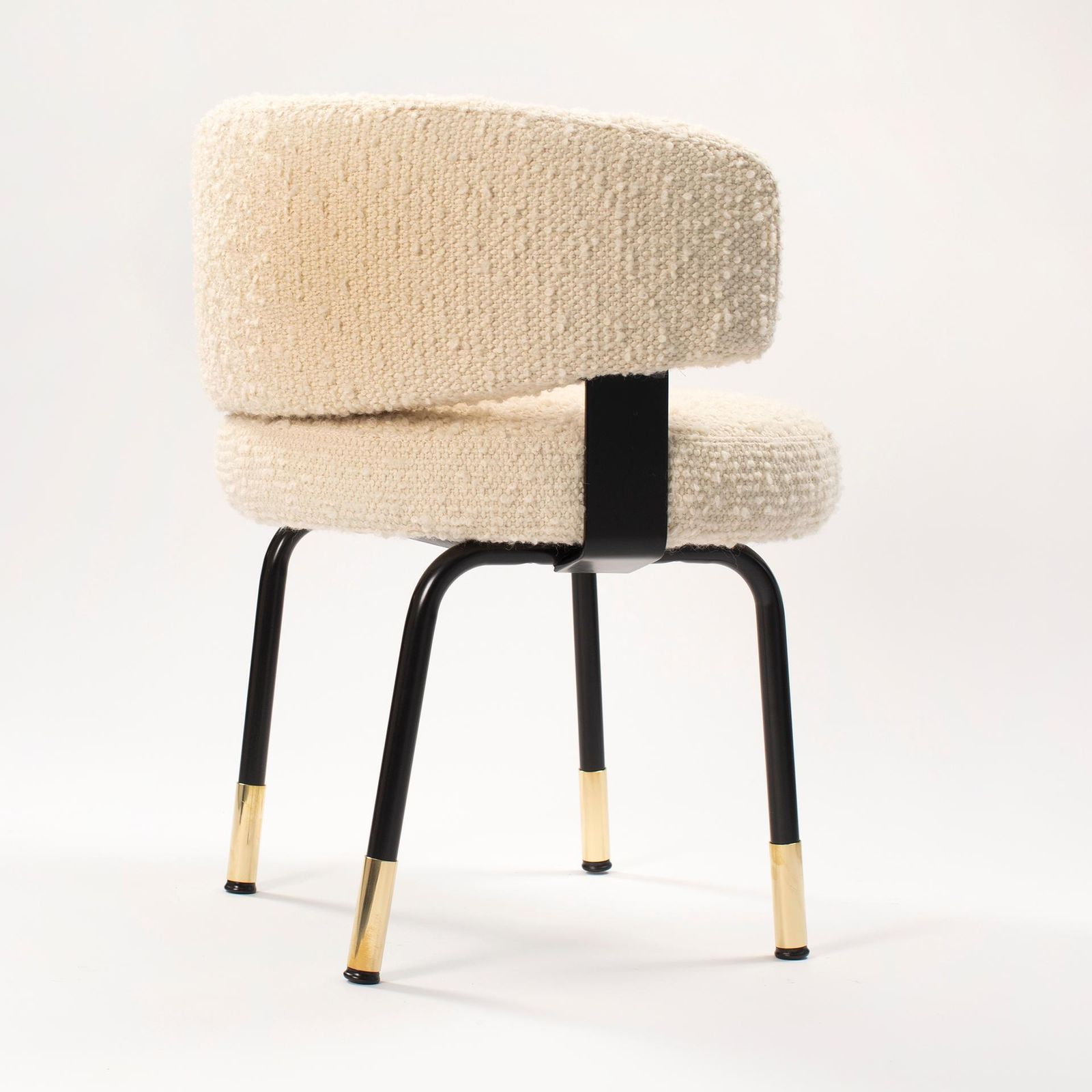 Pair Of Extravagant Formanova Armchairs Covered With Bouclé Fabric Italy 1970s photo buy
