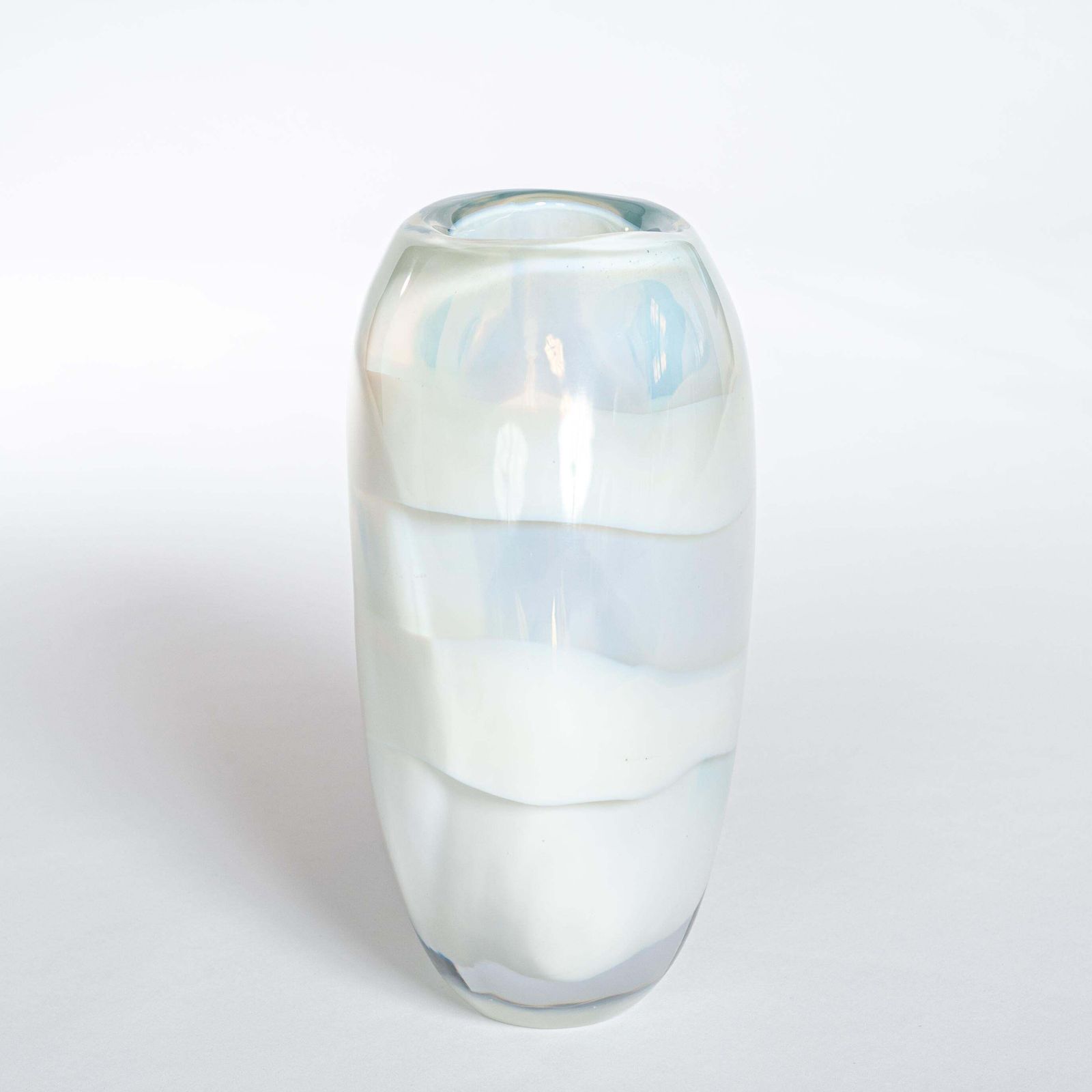 Modern Italian Heavy Opalescent Murano Glass Vase Signed By P. Signoretto photo Home Decor