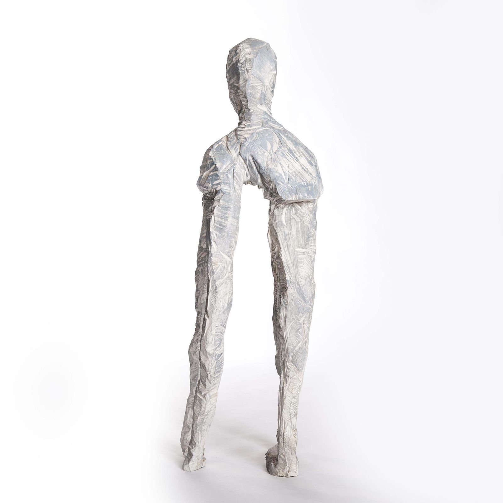 Abstract Wooden Sculpture "Chimera" Painted Grey White By Christofer Kochs 2017 photo 3341.0