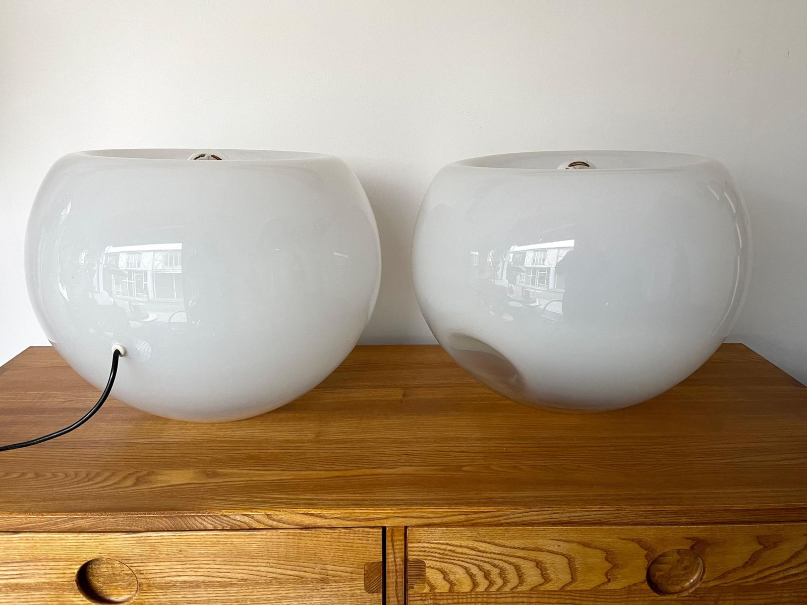 Space Age Pair Of Vacuna Murano Glass Lamps By Artemide, Italy, 1968 photo 5996.0