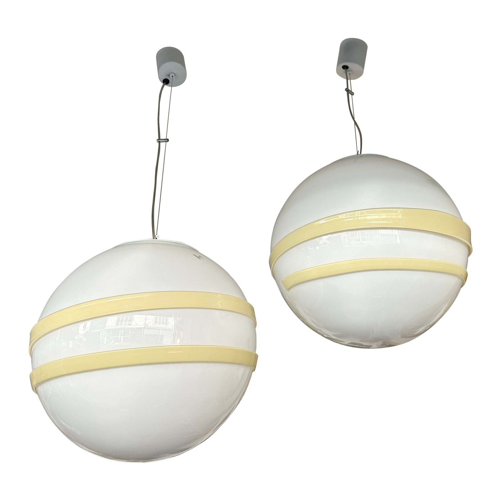 Saturn Ball Murano Glass Pendant Lighting By Murano Due, Italy, 1990s