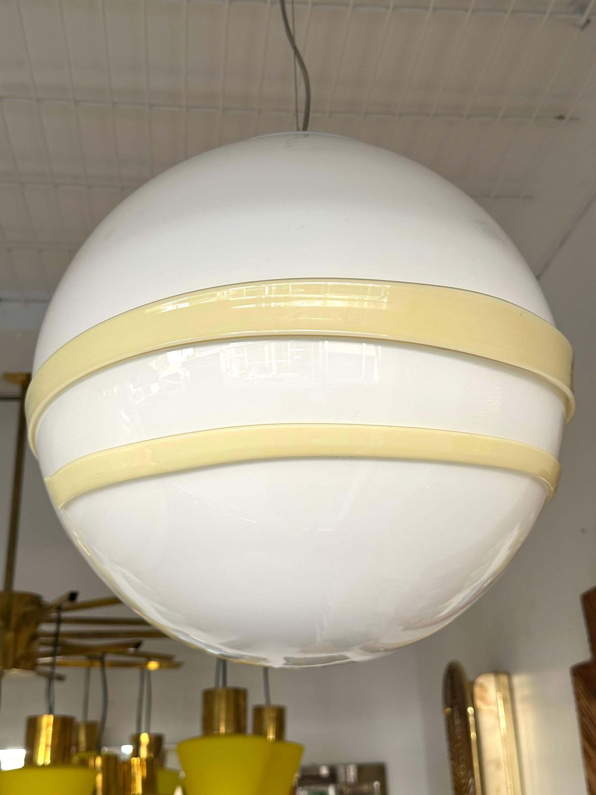 Saturn Ball Murano Glass Pendant Lighting By Murano Due, Italy, 1990s photo vinterior