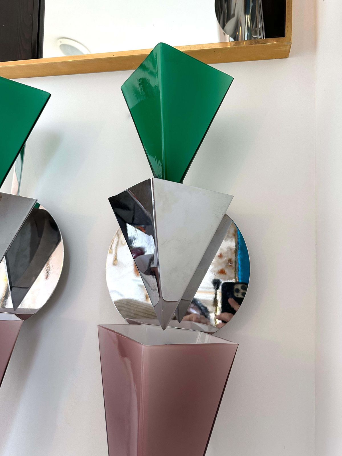 Lighting Pair Of Wassily Sconces By Tihani And Mancini For Foscarini. Italy, 1980s photo