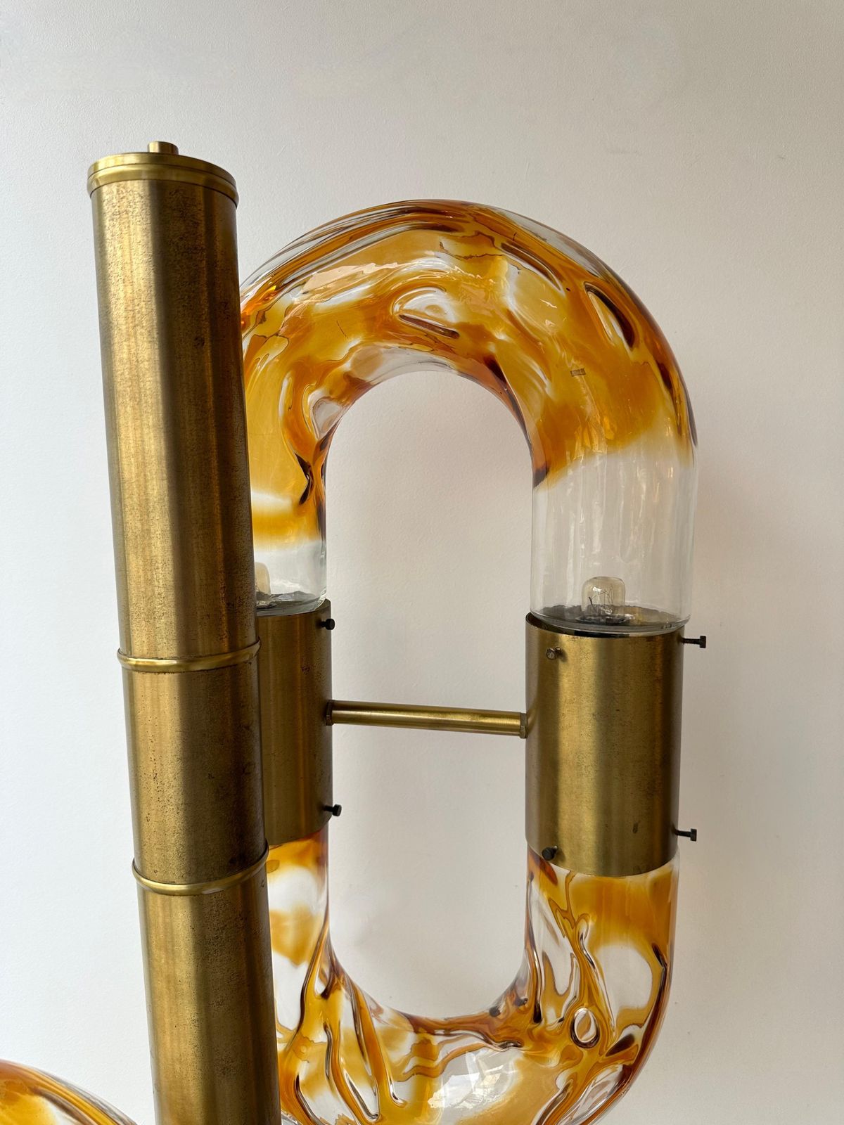 photo furniture Brass Chain Floor Lamp Murano Glass By Aldo Nason For Mazzega, Italy, 1970s